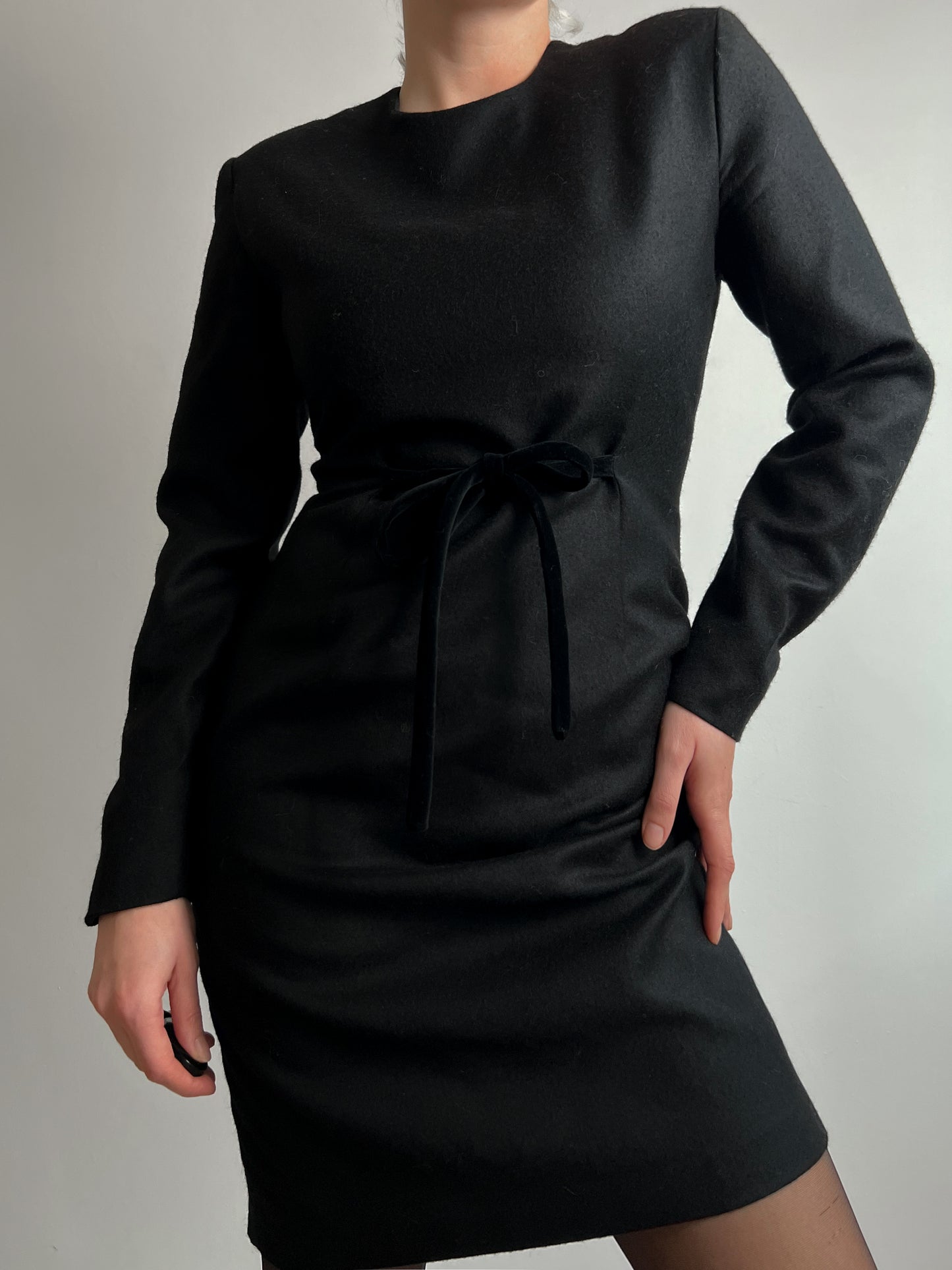 Pure wool black dress