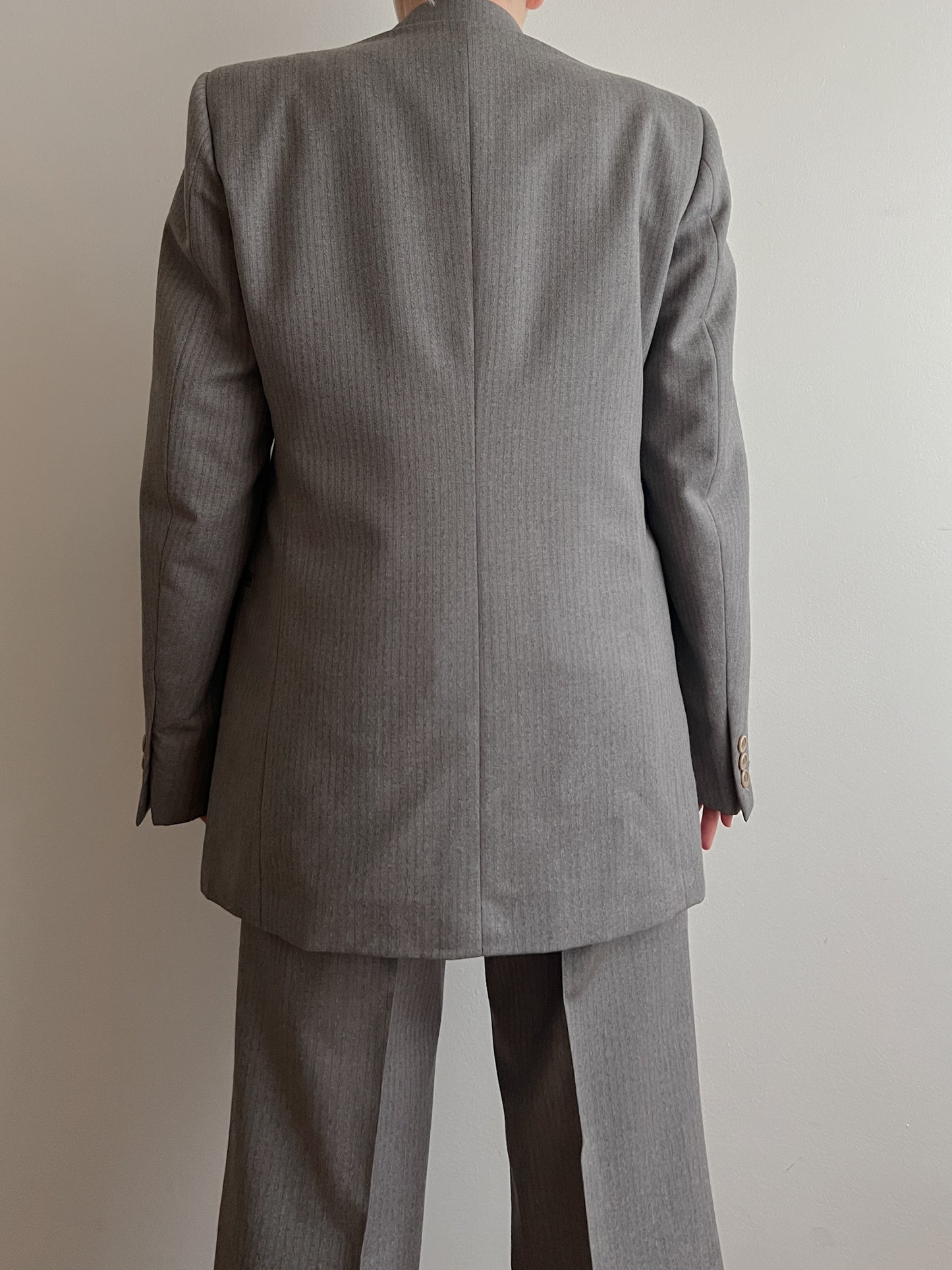 Pure wool striped grey suit