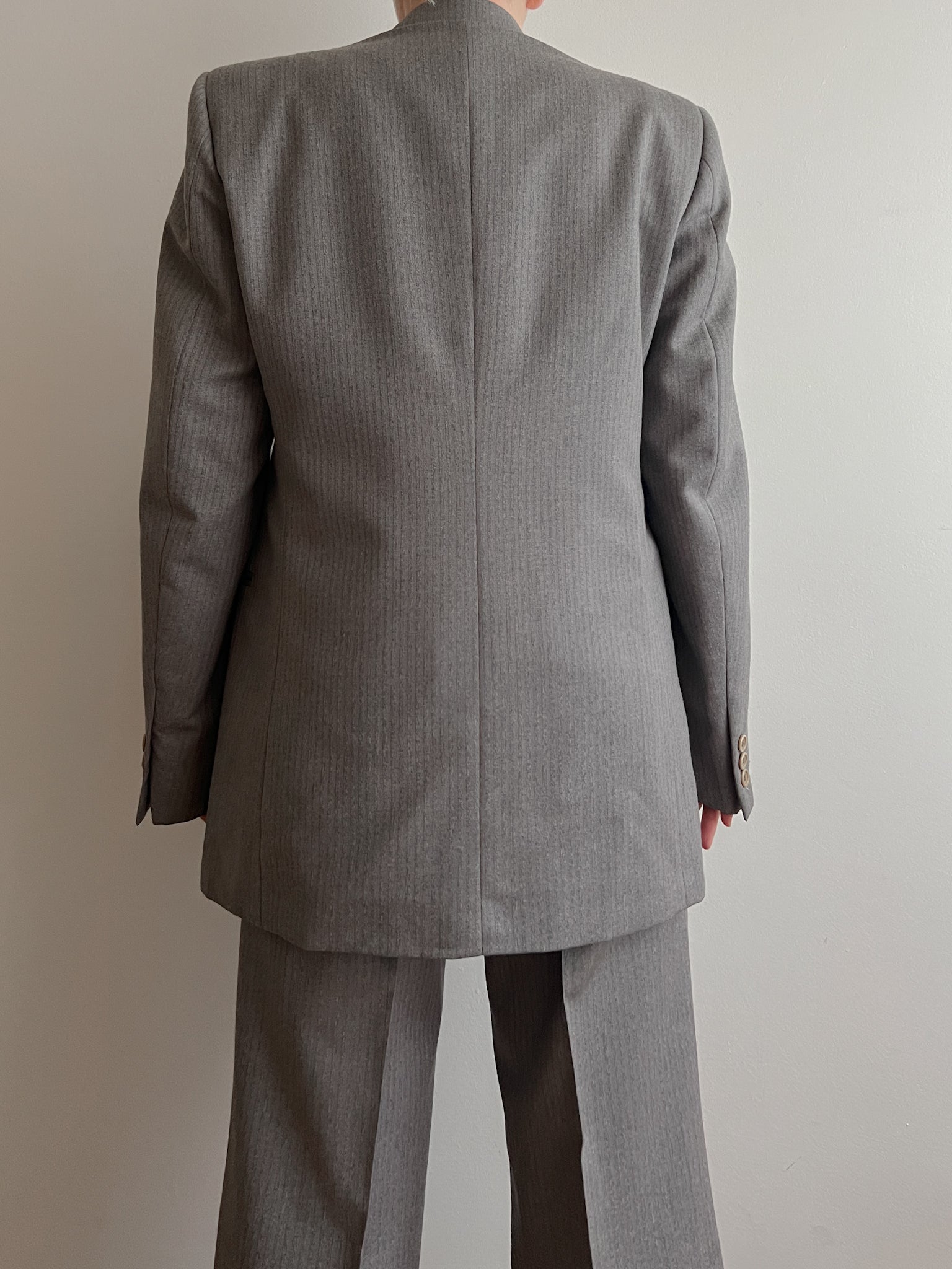 Pure wool striped grey suit