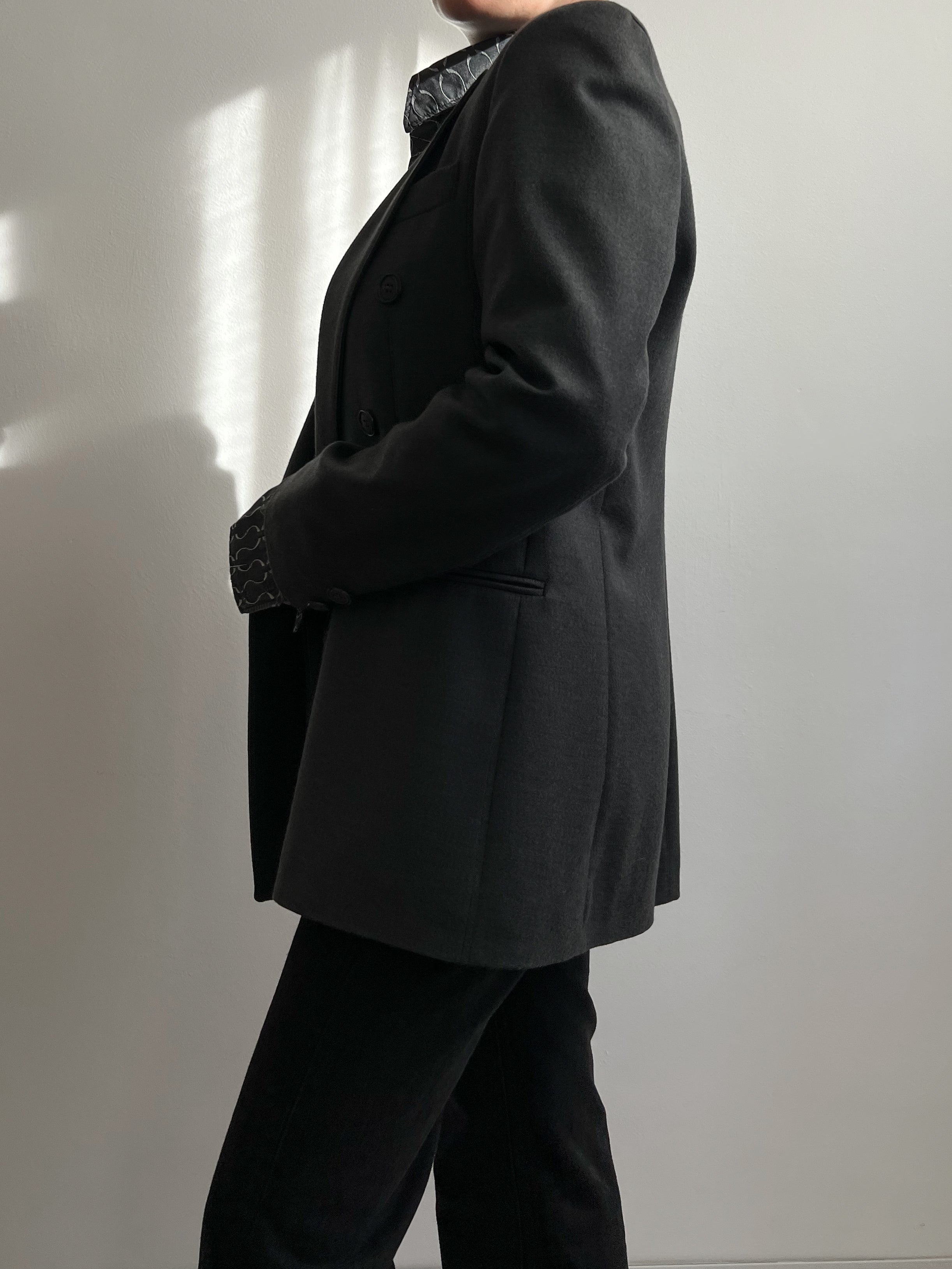 Vintage pure virgin wool grey blazer