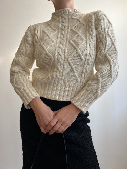 Vintage wool blend ivory pull