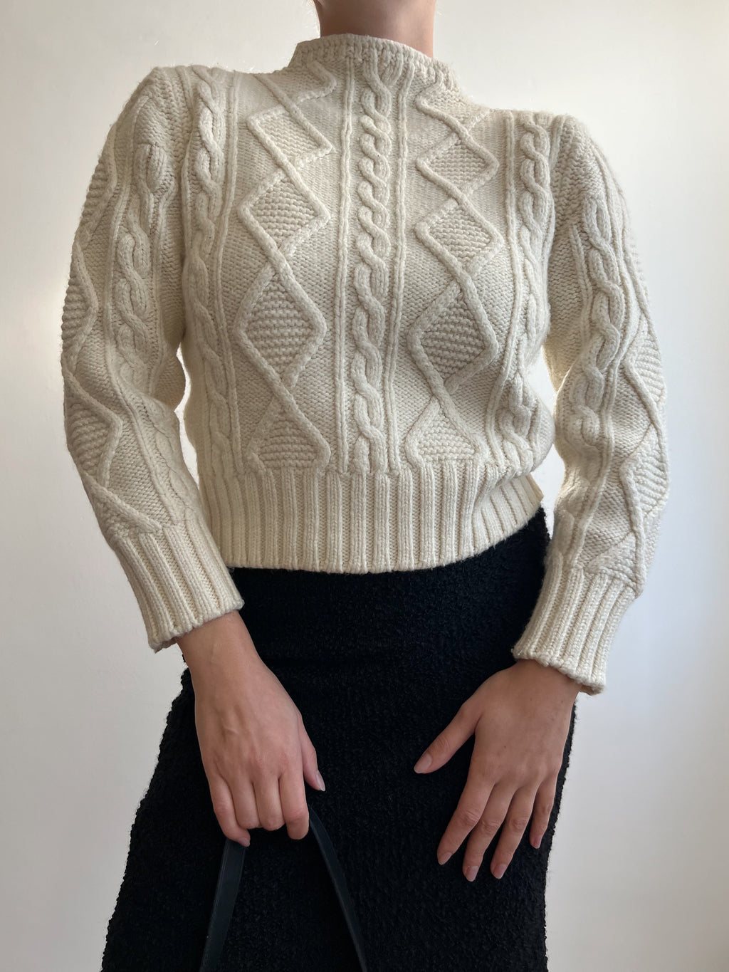 Vintage wool blend ivory pull