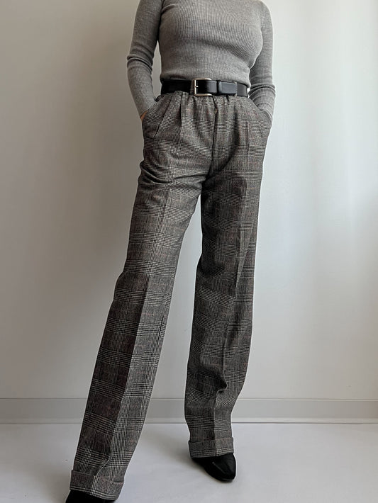 Vintage pure virgin wool tailored pleated pants