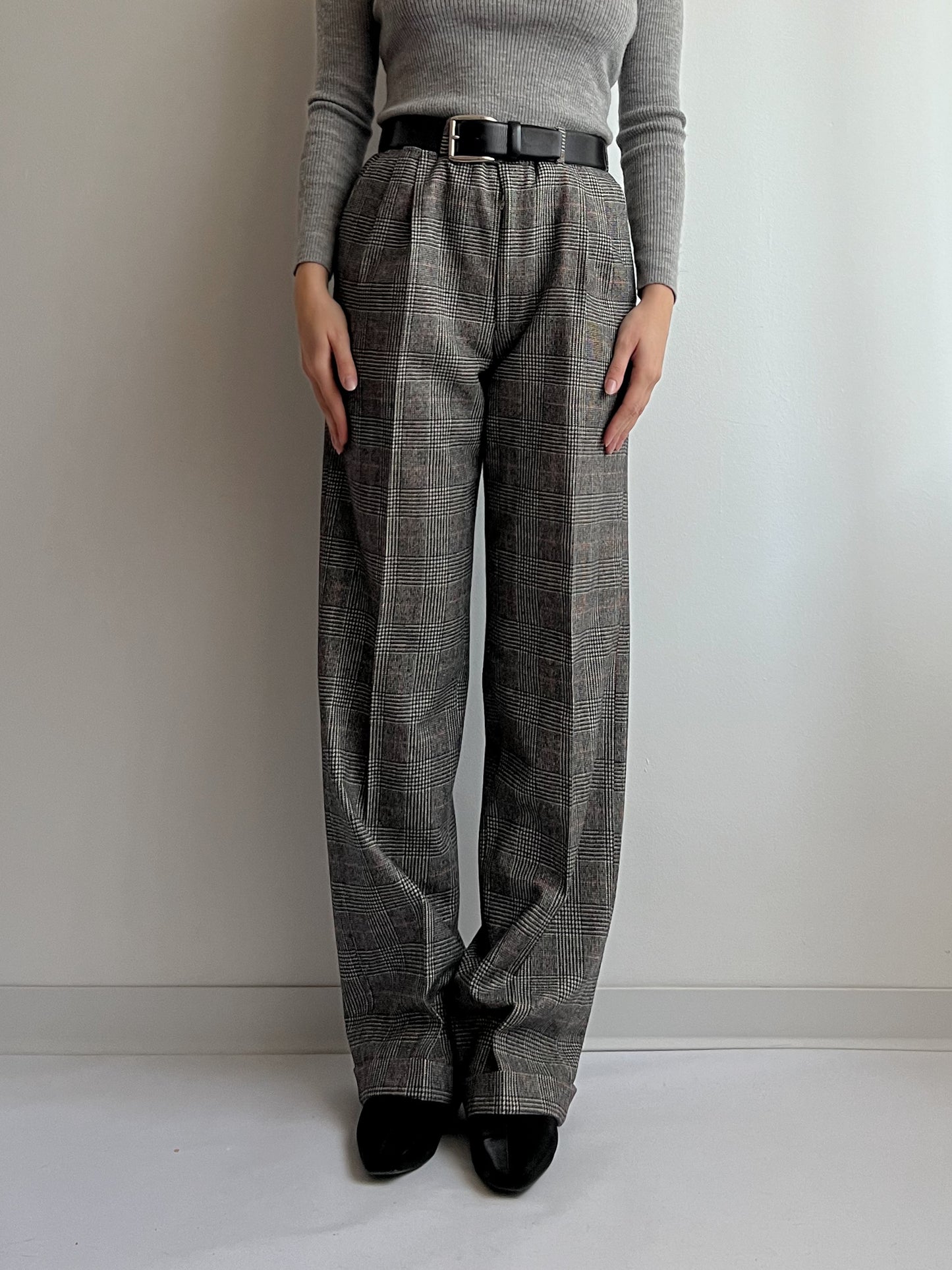 Vintage pure virgin wool tailored pleated pants