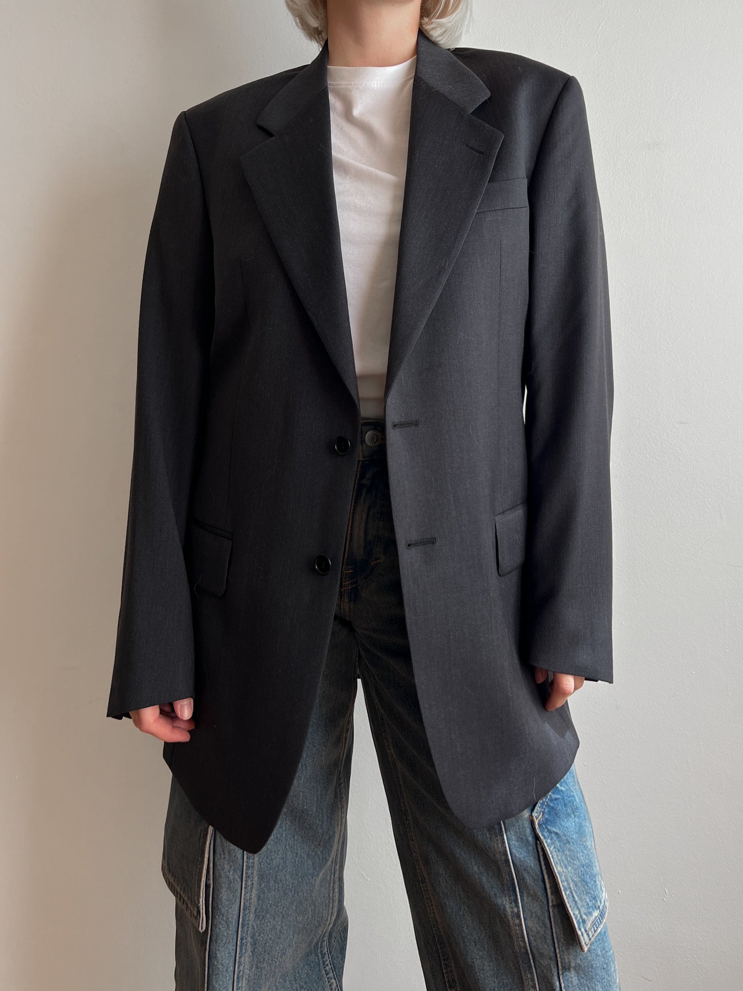 Pure wool dark grey blazer