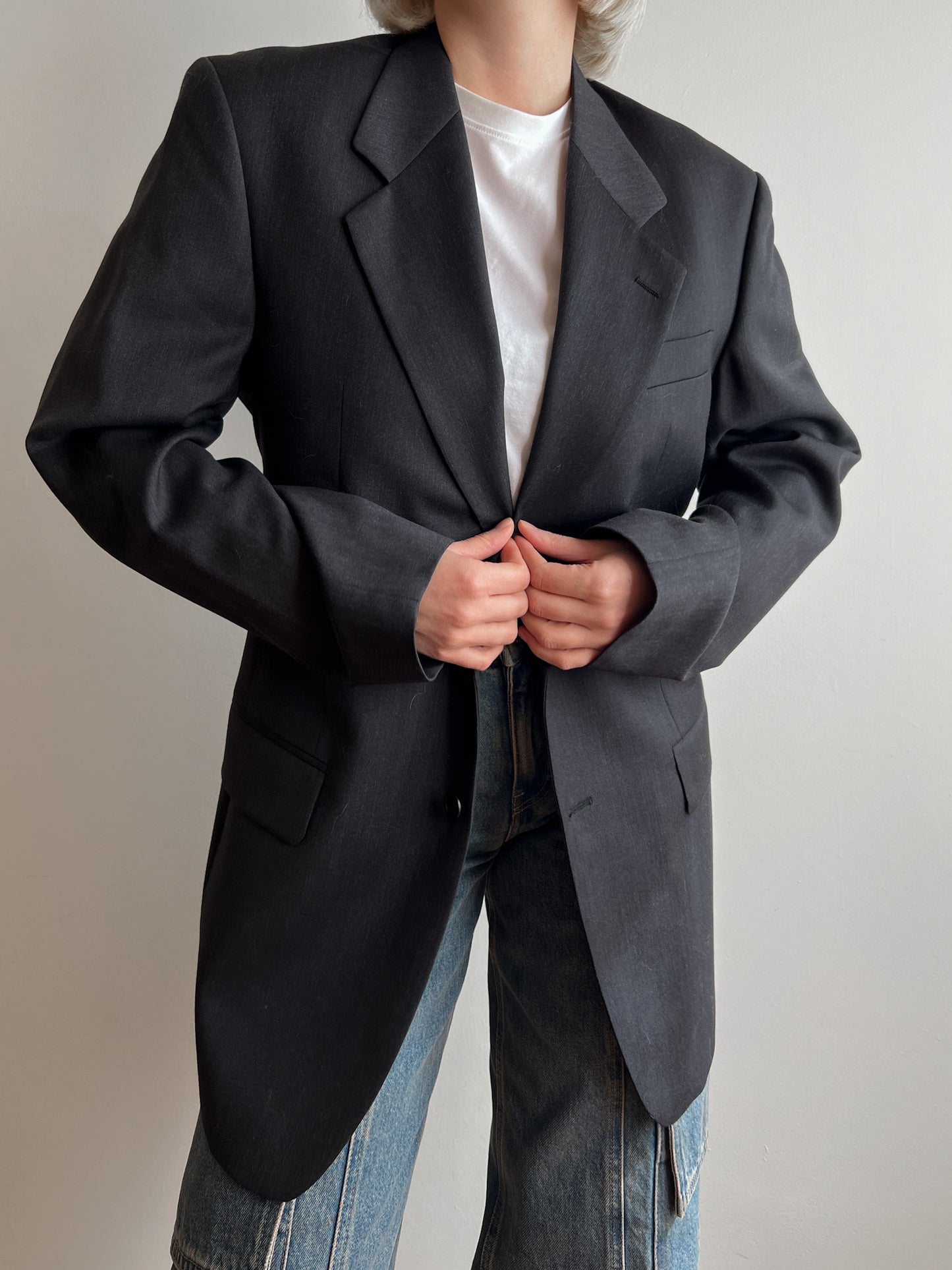 Pure wool dark grey blazer