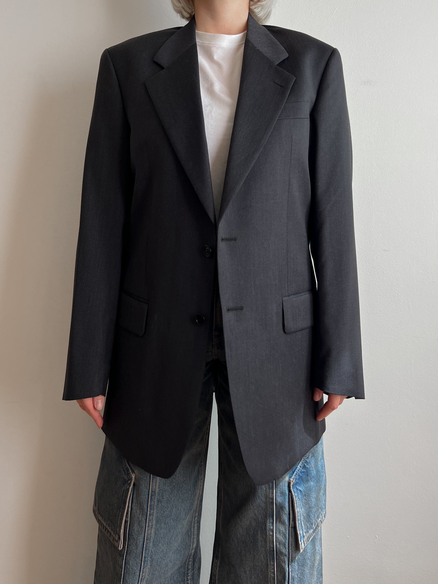 Pure wool dark grey blazer