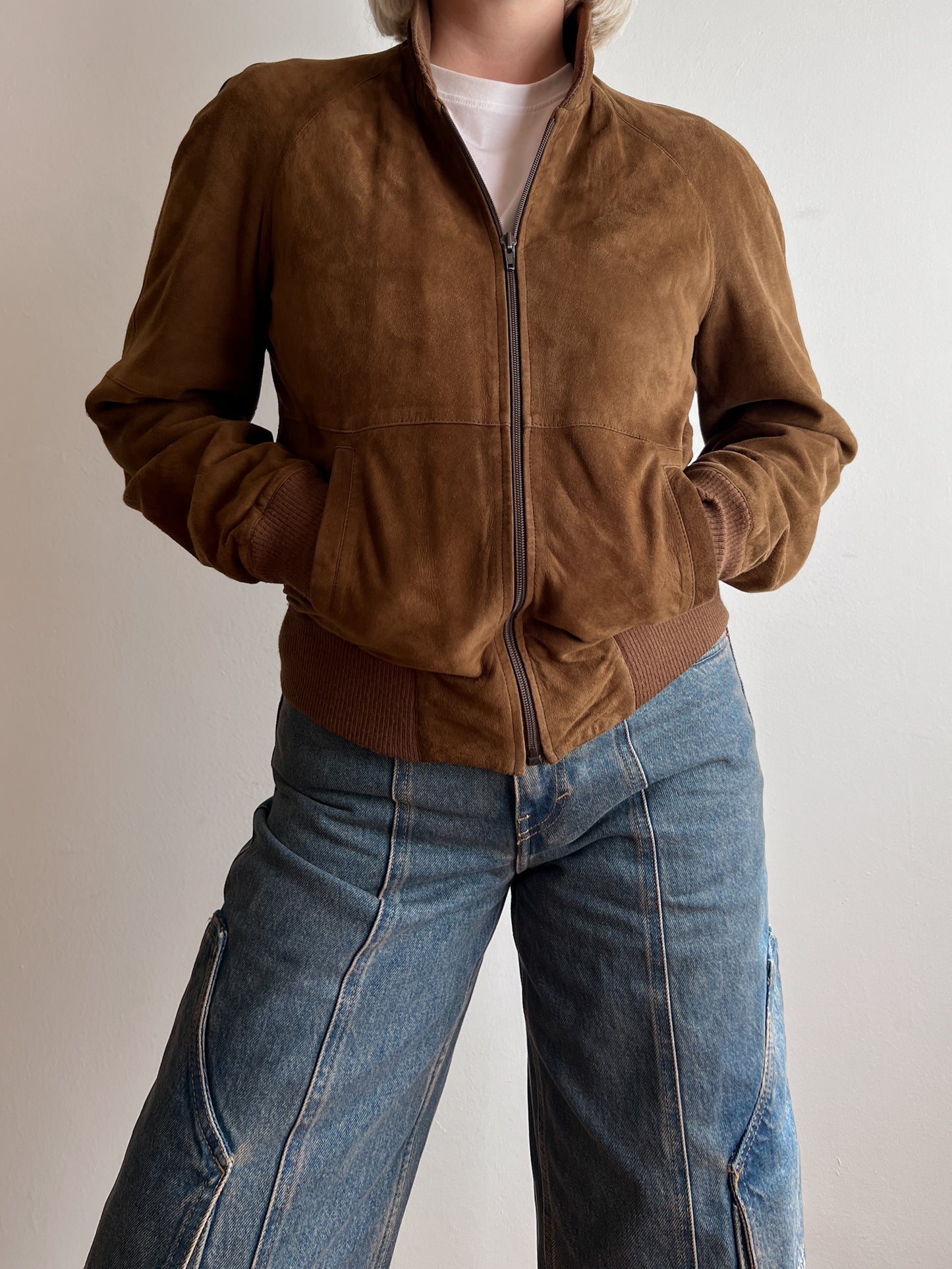 Real suede cognac jacket