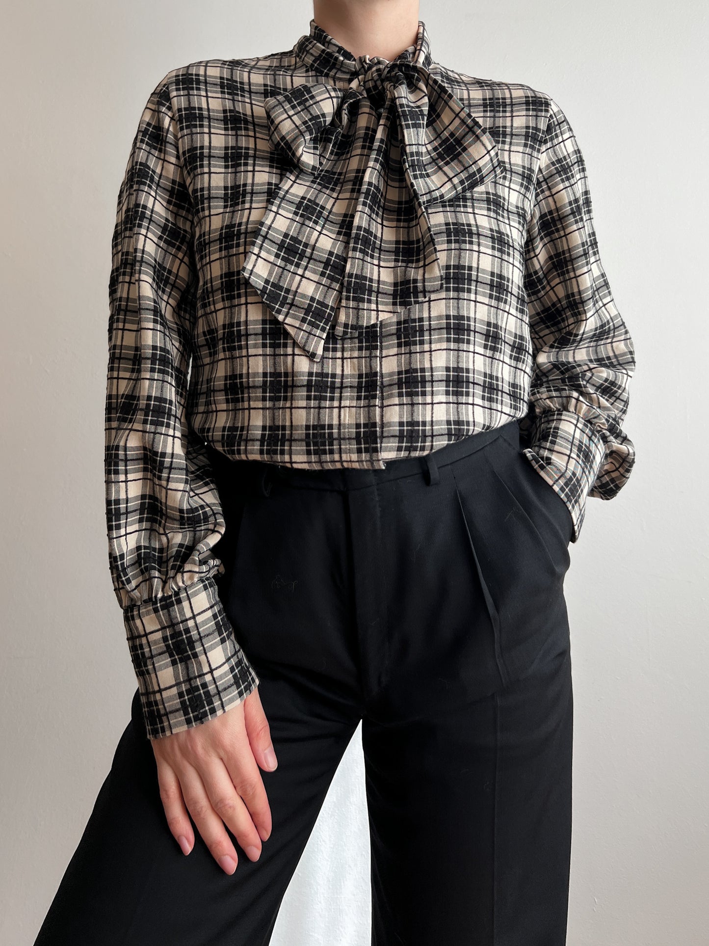 Pure cotton check blouse