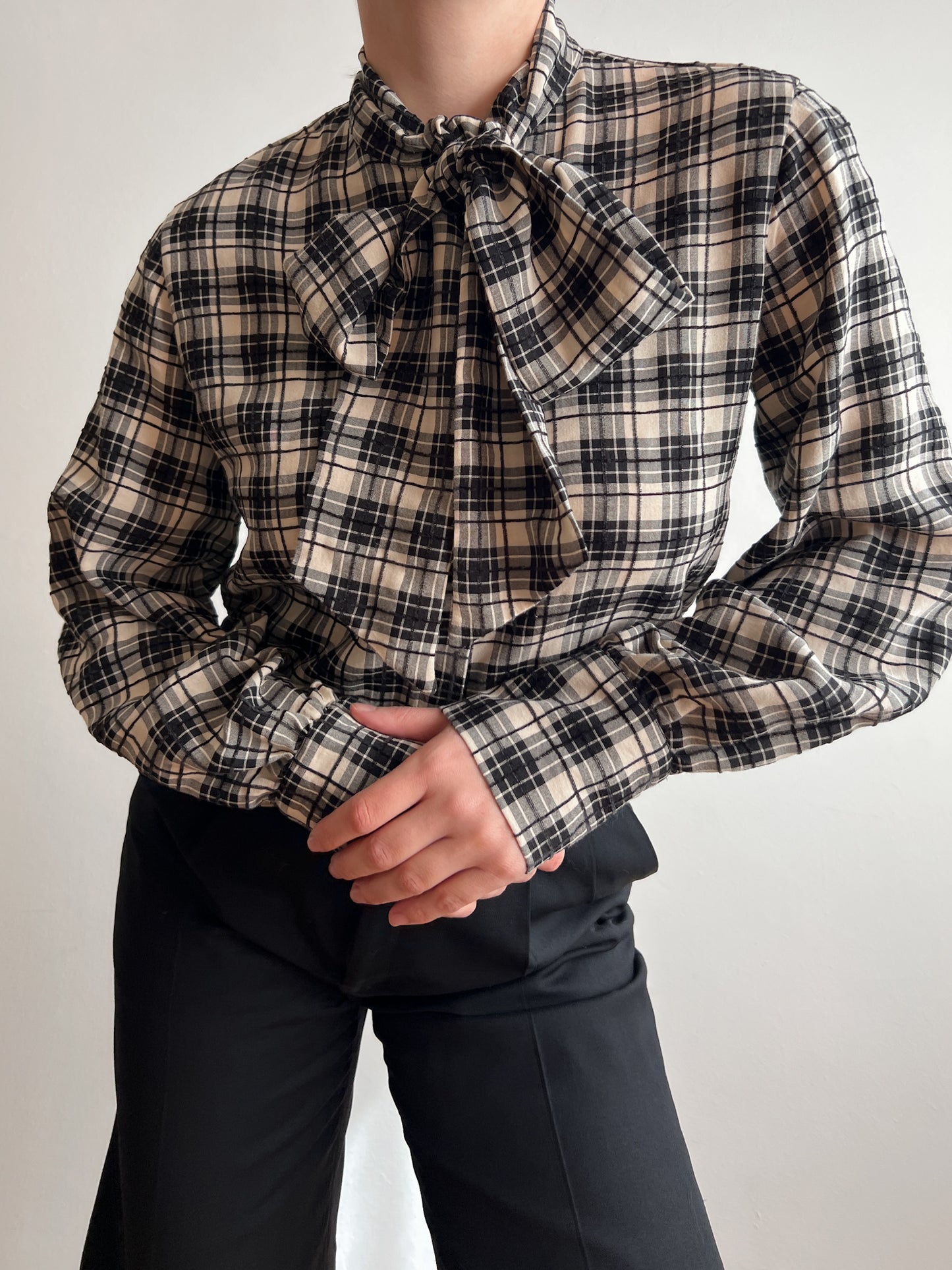 Pure cotton check blouse