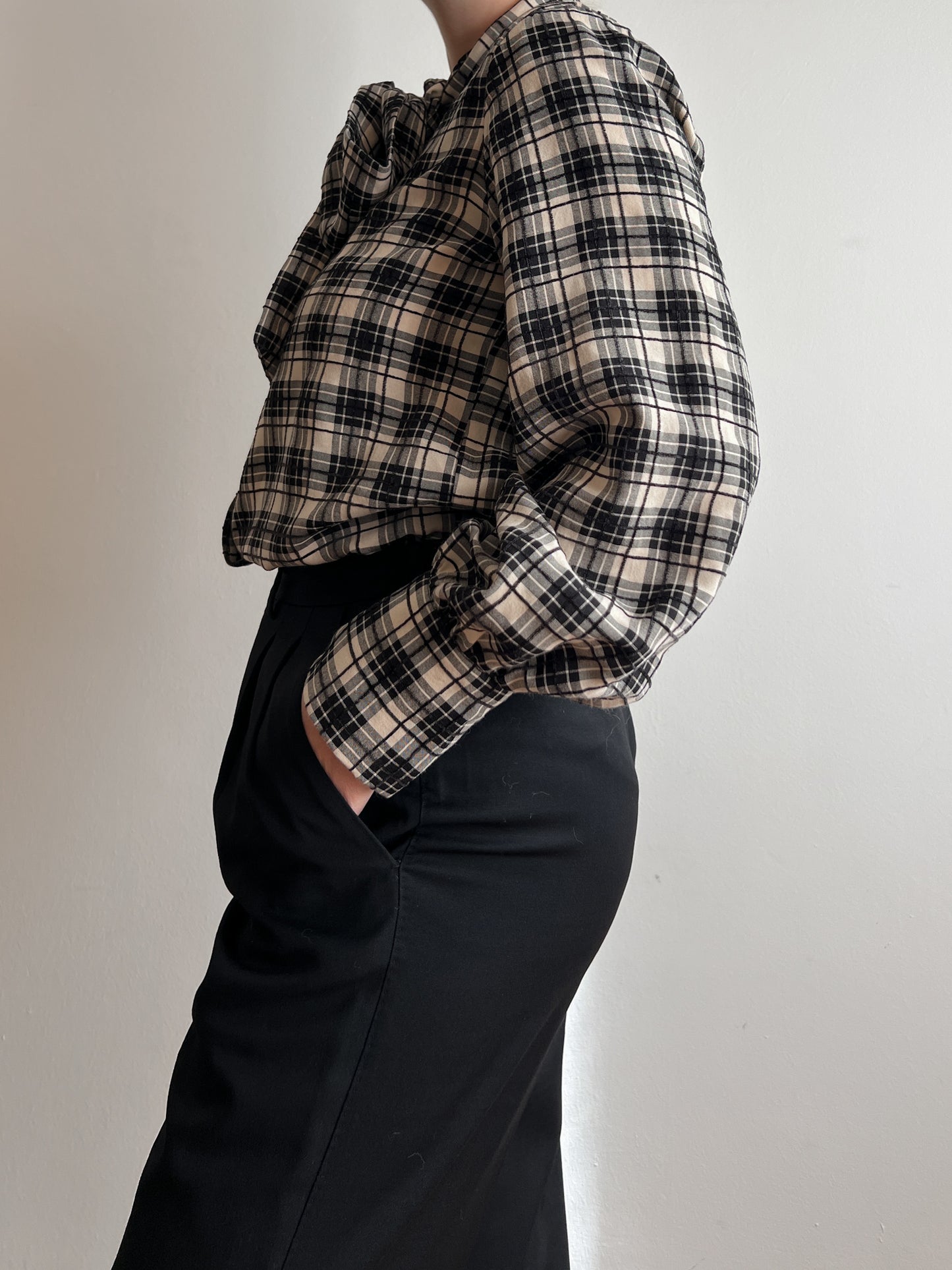 Pure cotton check blouse