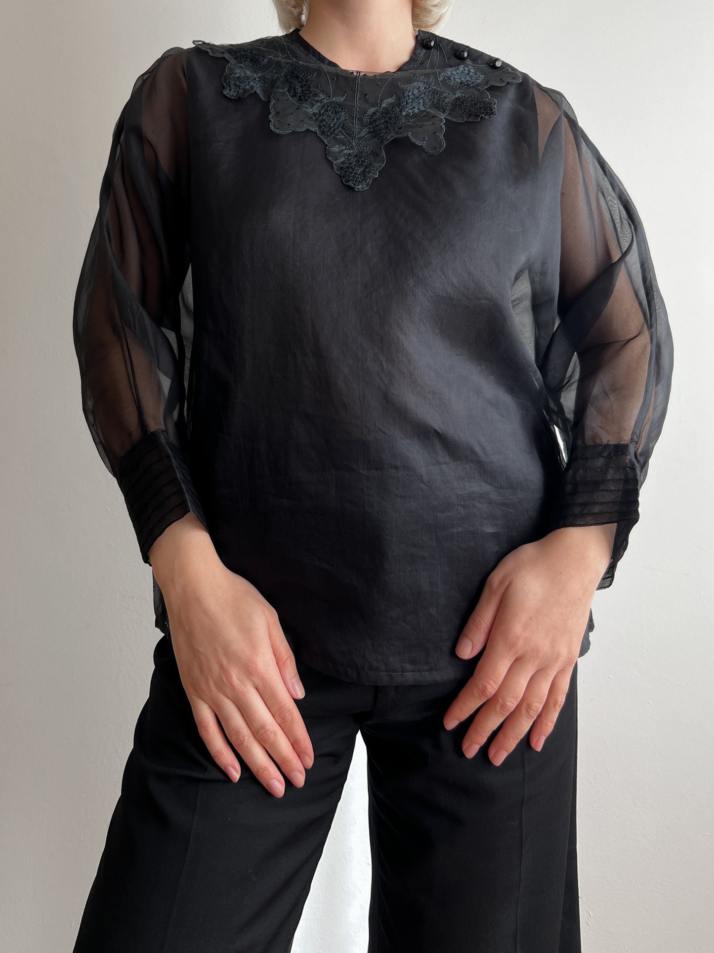 Pure silk black blouse