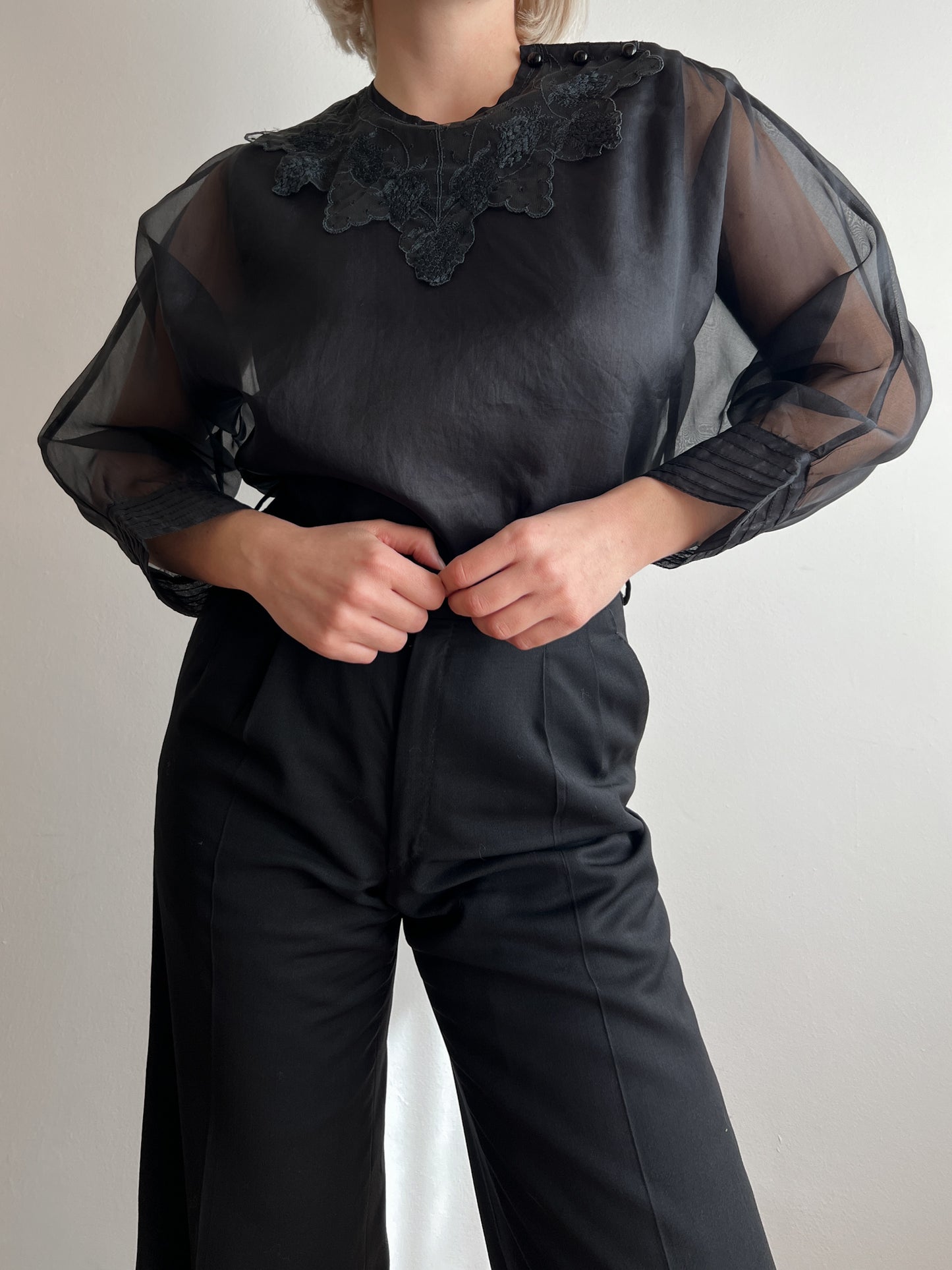 Pure silk black blouse