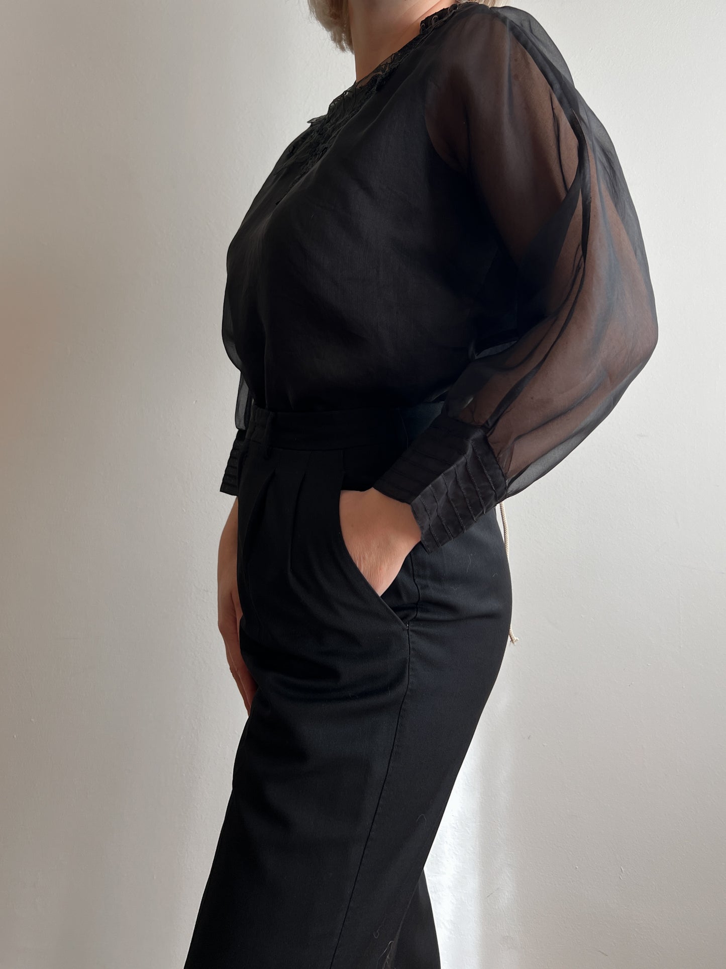 Pure silk black blouse