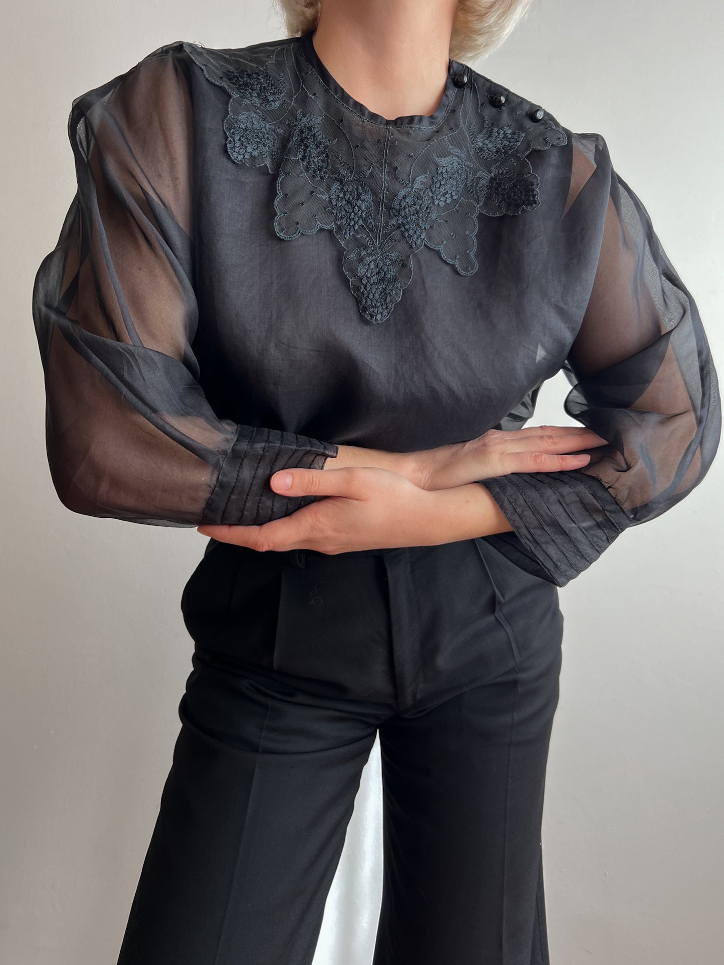 Pure silk black blouse