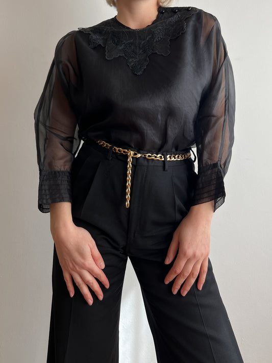 Pure silk black blouse