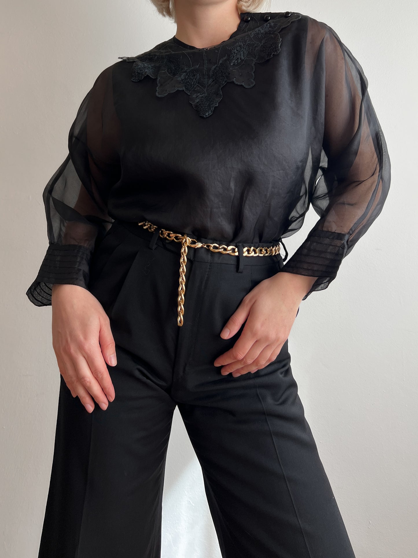 Pure silk black blouse