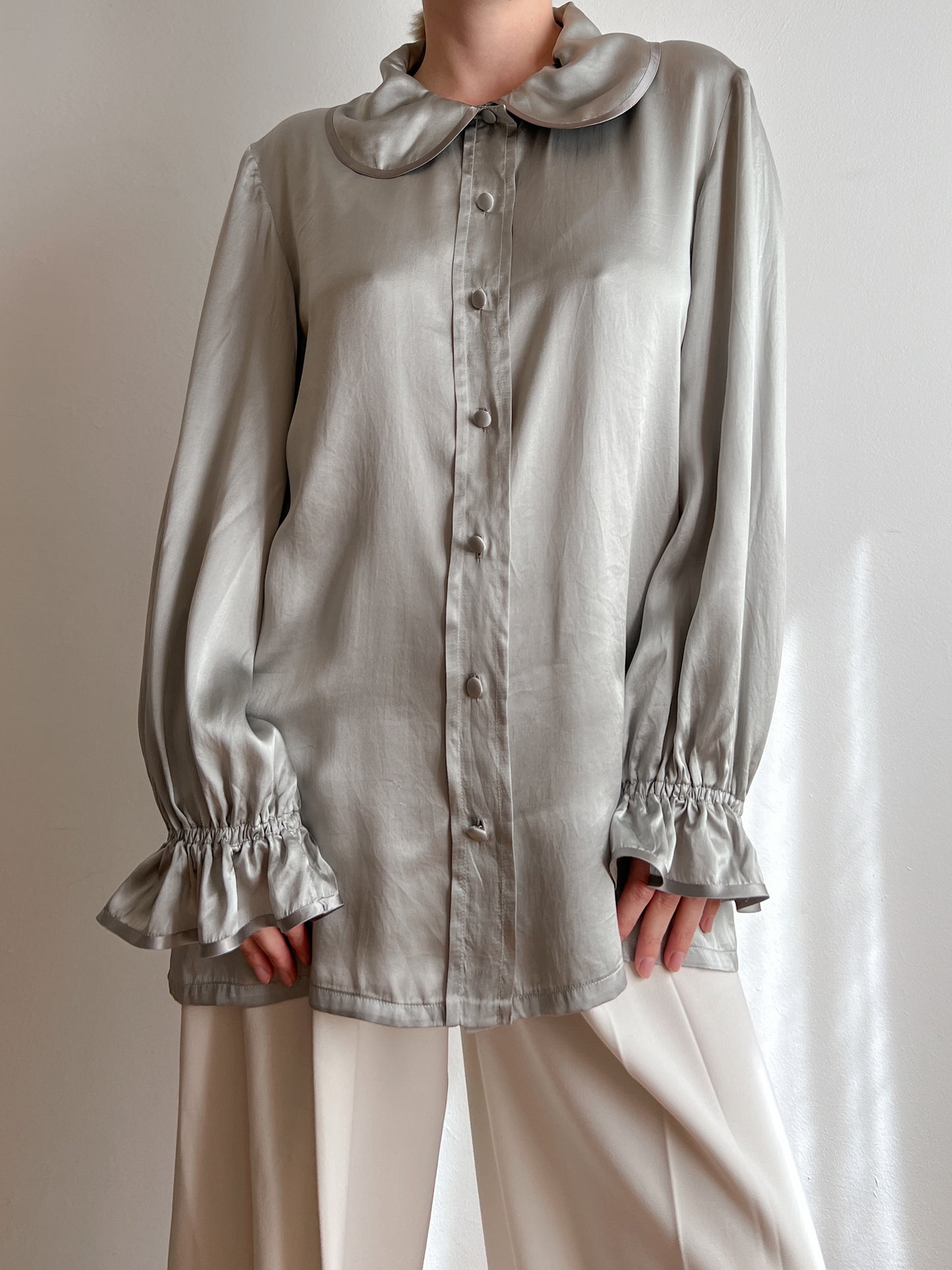 Pure silk silver blouse