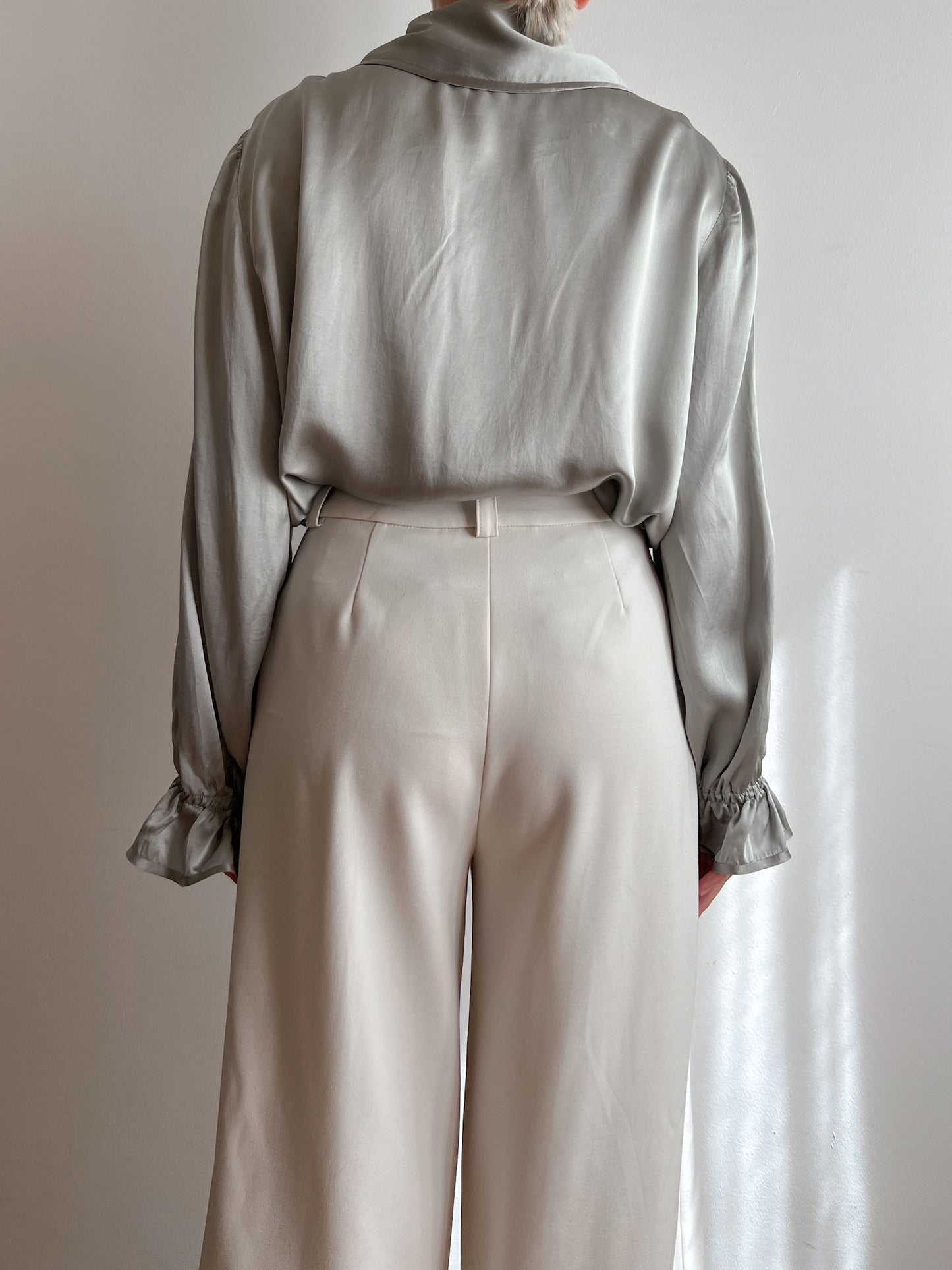 Pure silk silver blouse