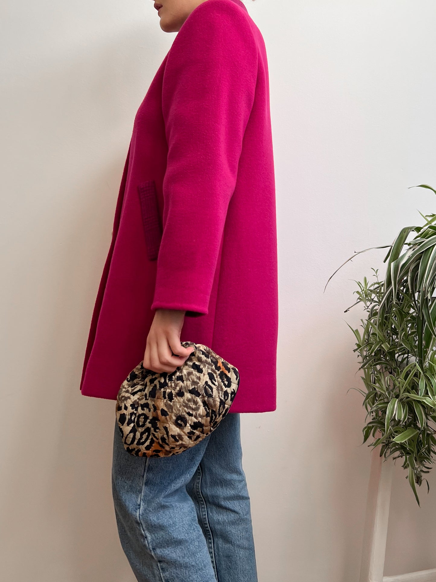 Cappotto sartoriale fucsia in lana