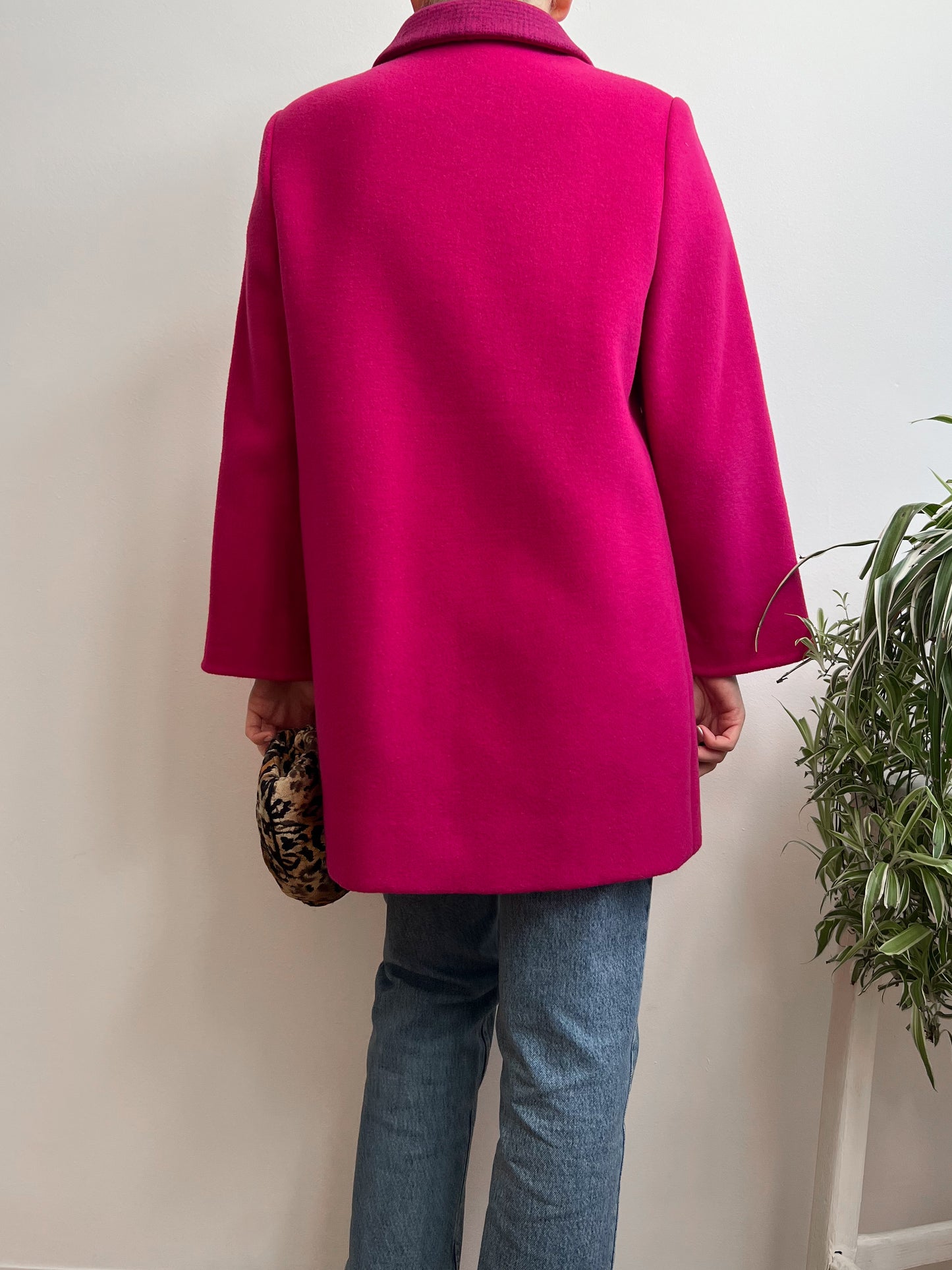 Cappotto sartoriale fucsia in lana