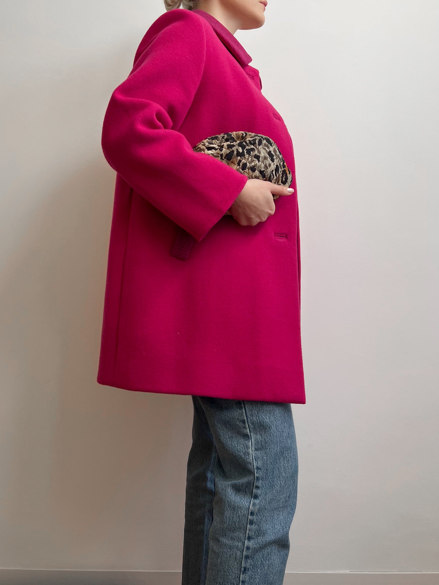 Cappotto sartoriale fucsia in lana