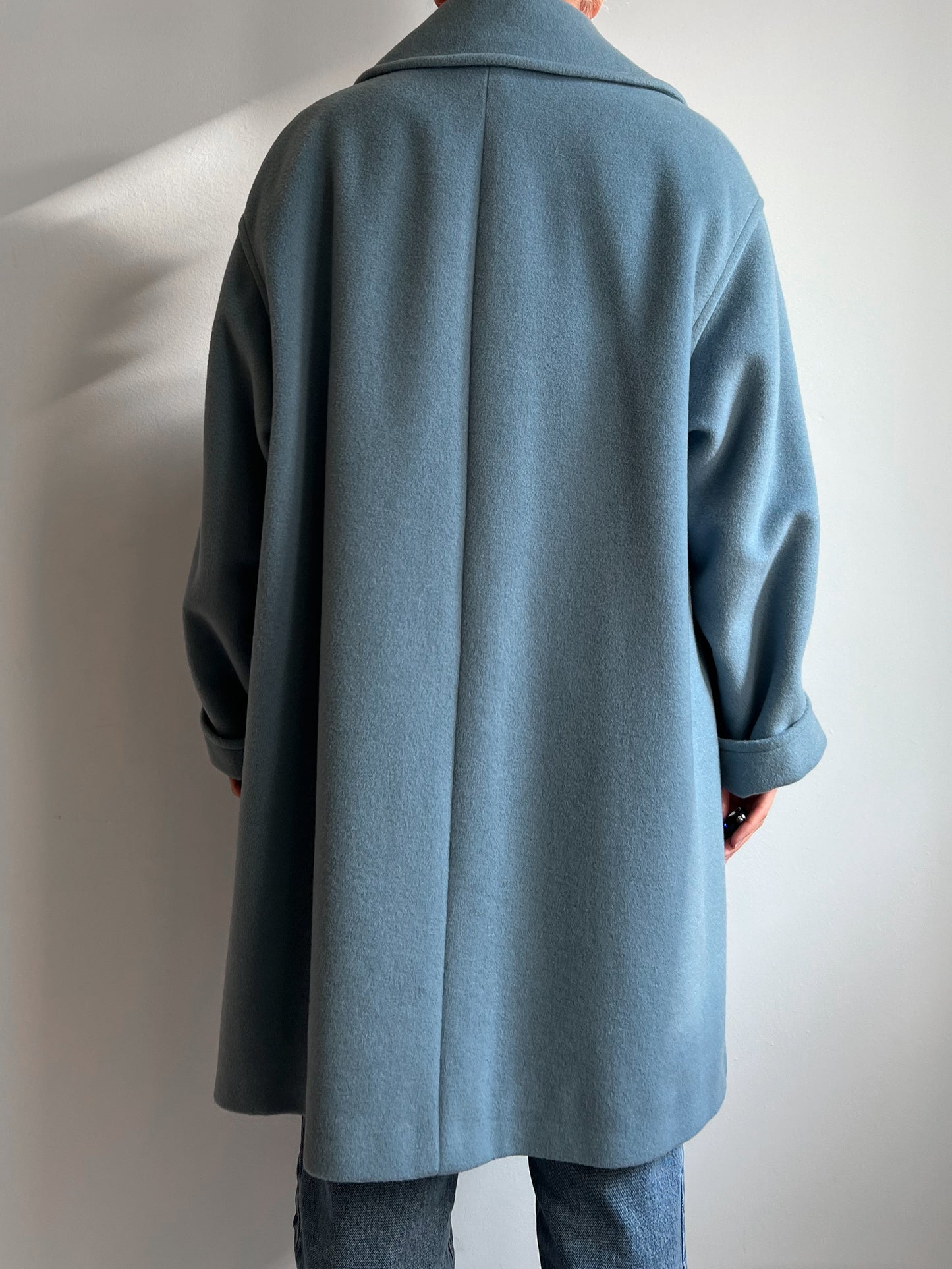 Vintage Luisa Spagnoli pure wool powder blue coat