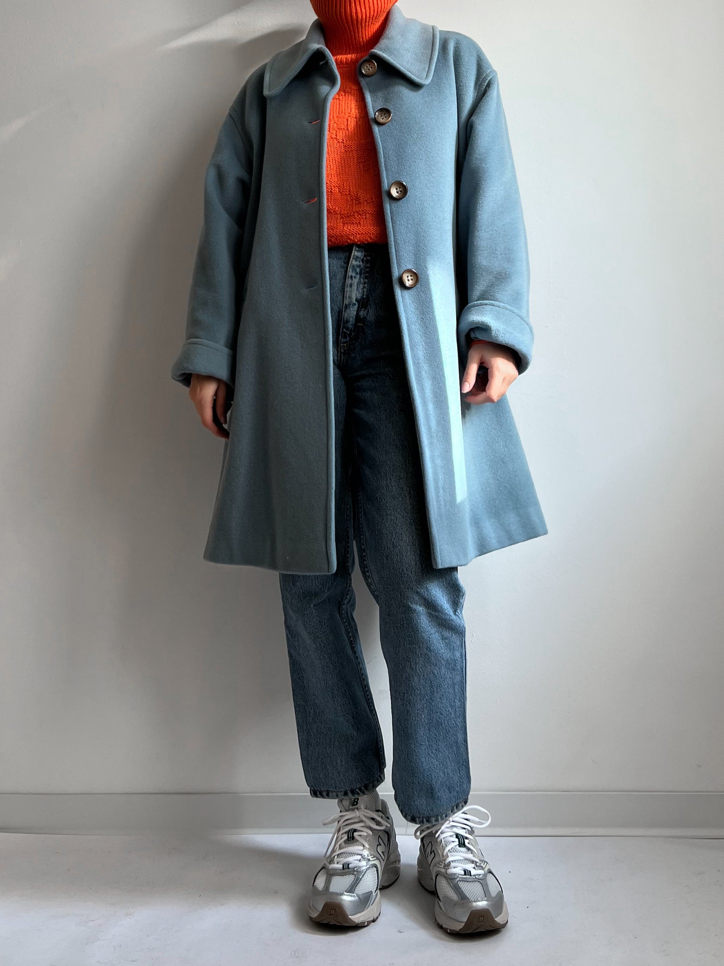 Vintage Luisa Spagnoli pure wool powder blue coat