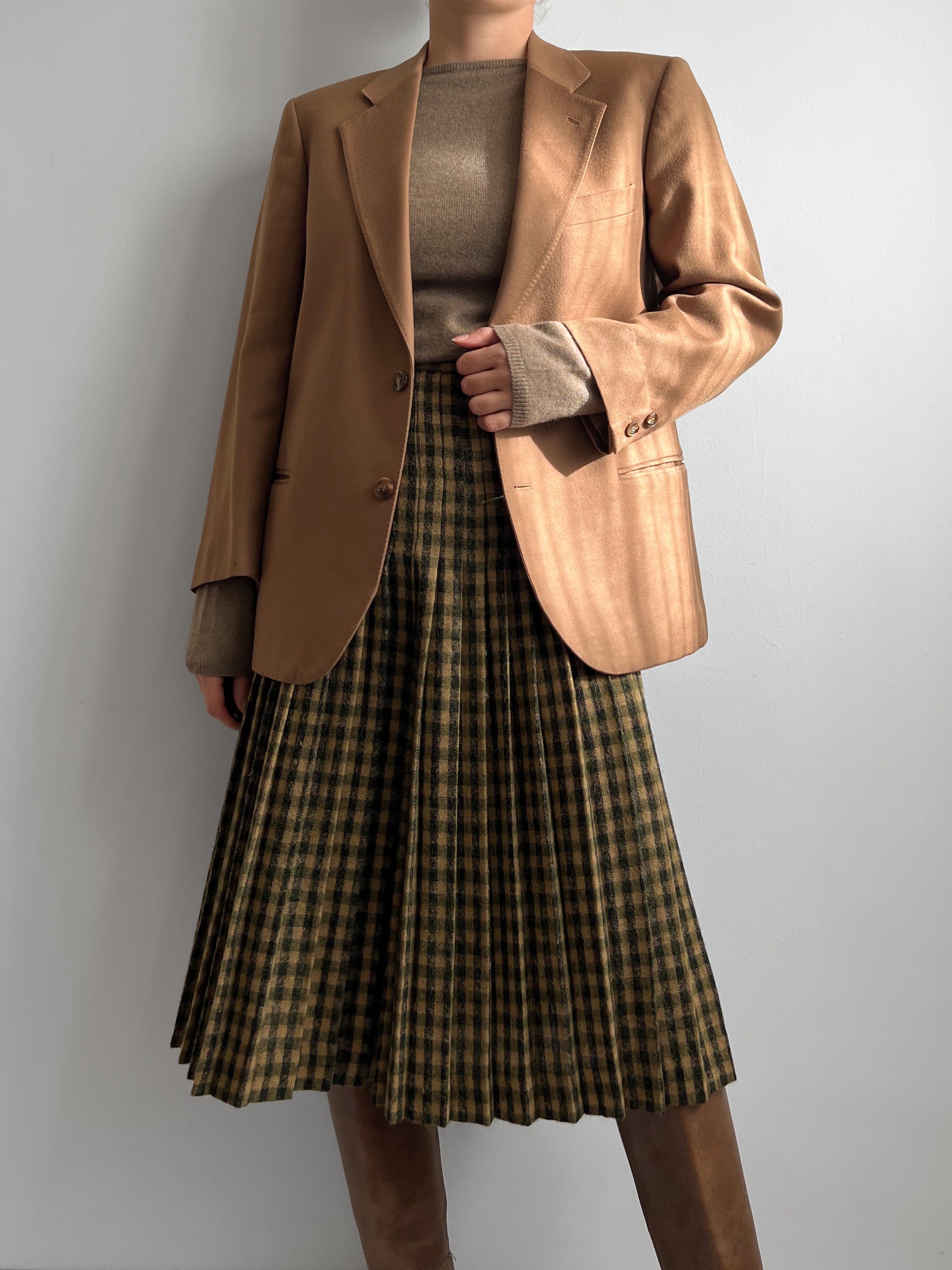 Vintage mohair and virgin wool skirt-pants