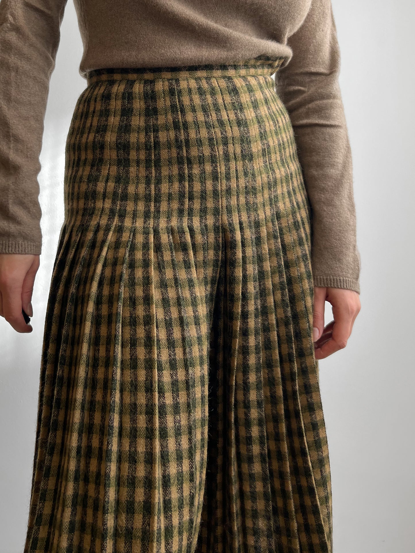 Vintage mohair and virgin wool skirt-pants