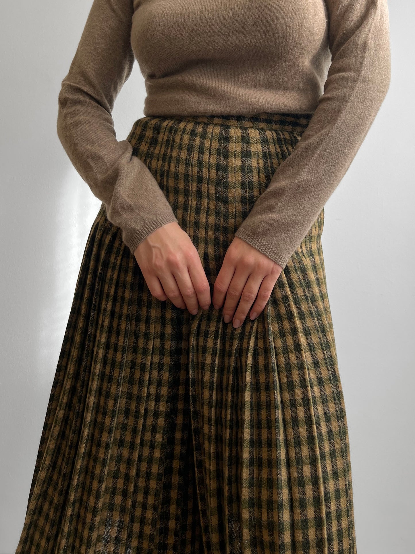 Vintage mohair and virgin wool skirt-pants