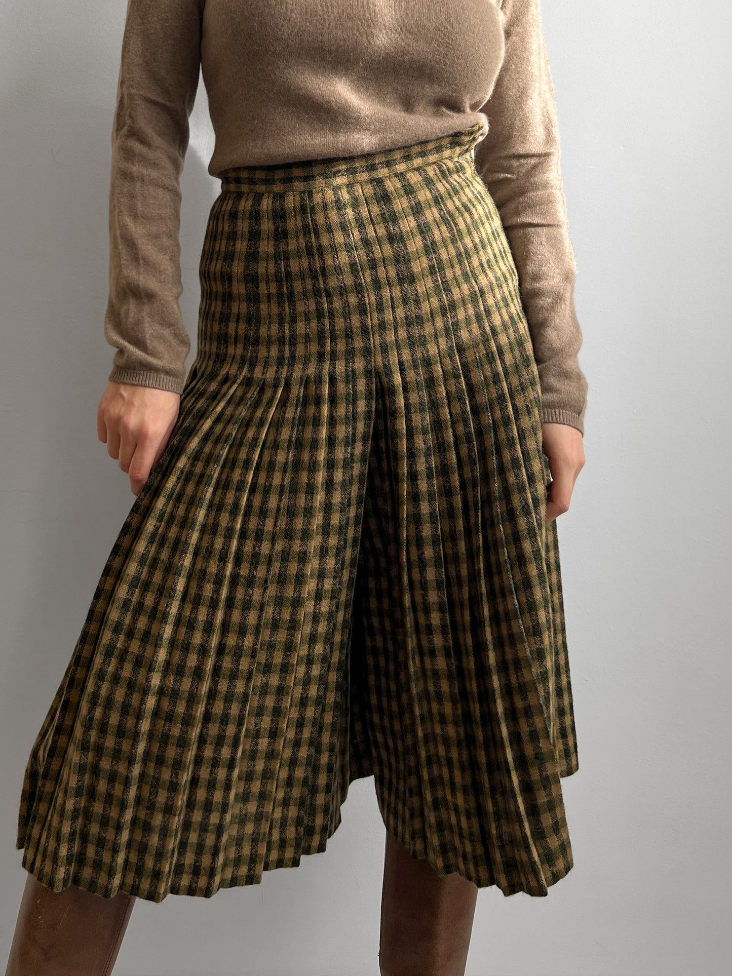 Vintage mohair and virgin wool skirt-pants