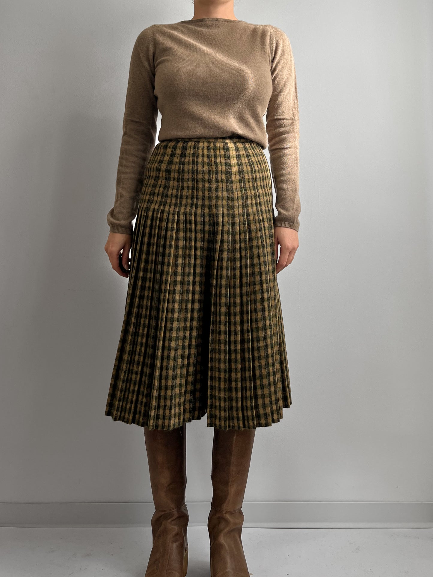 Vintage mohair and virgin wool skirt-pants