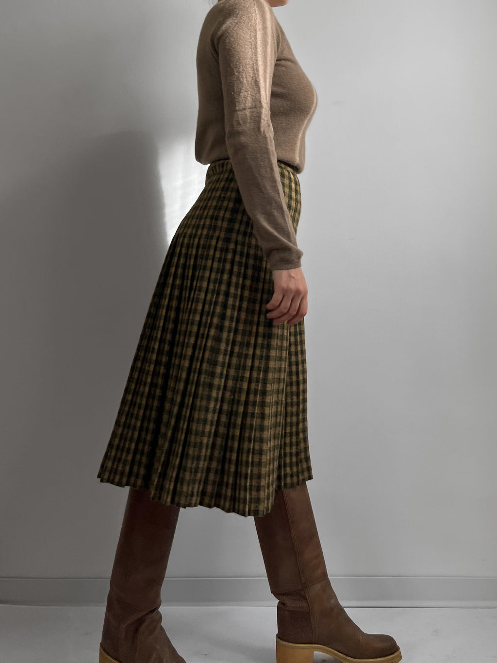 Vintage mohair and virgin wool skirt-pants