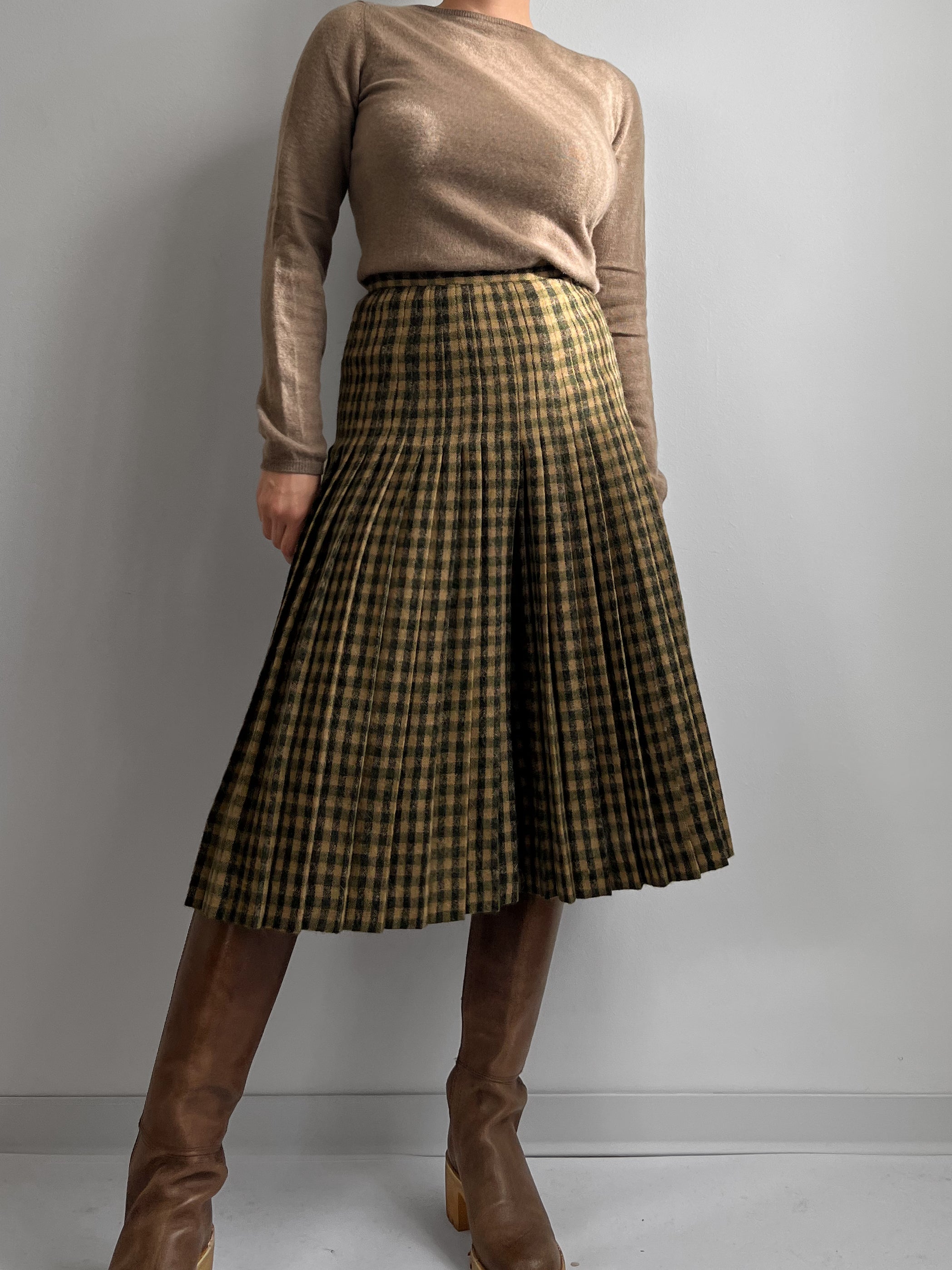Vintage mohair and virgin wool skirt-pants
