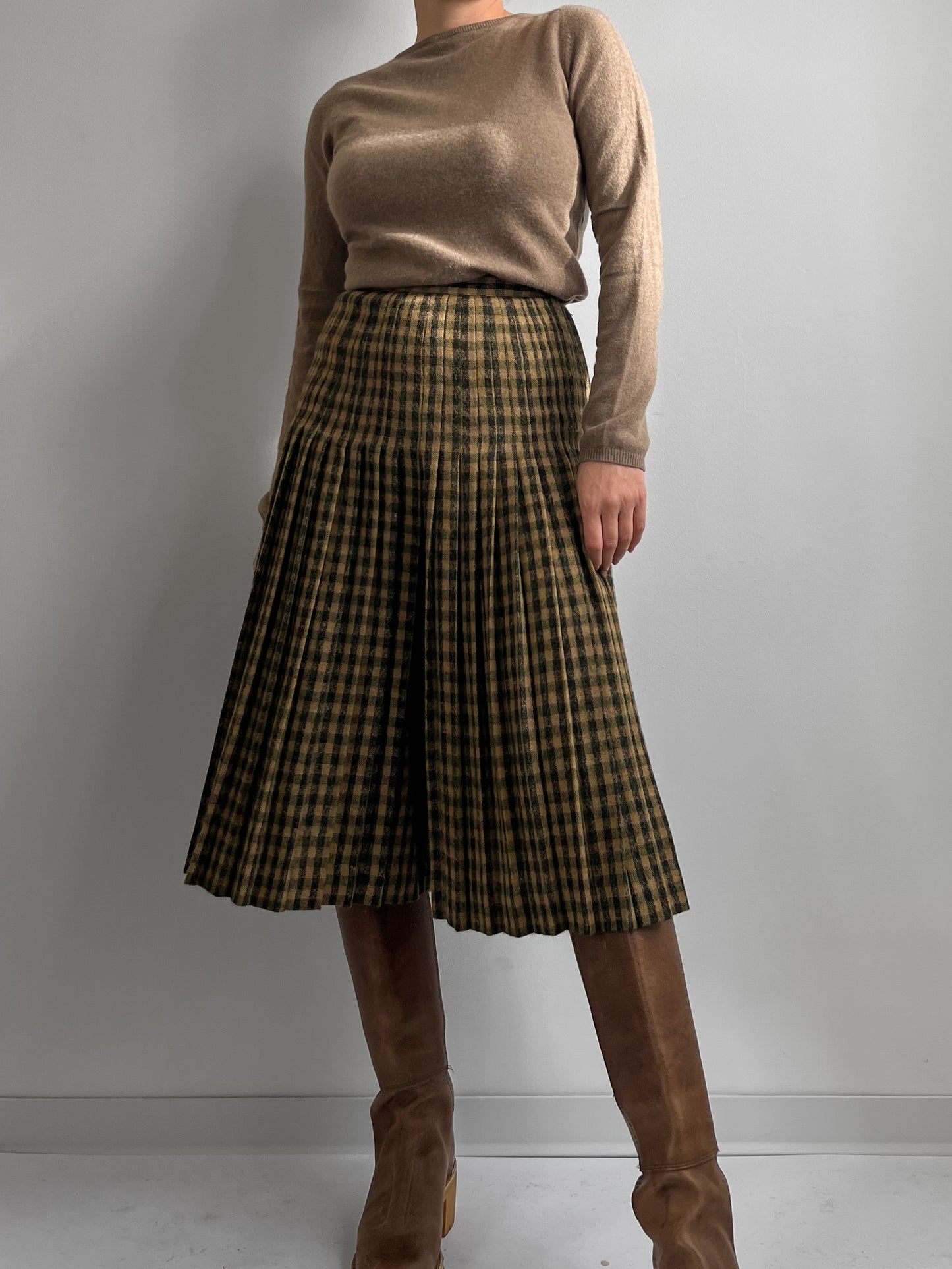 Vintage mohair and virgin wool skirt-pants