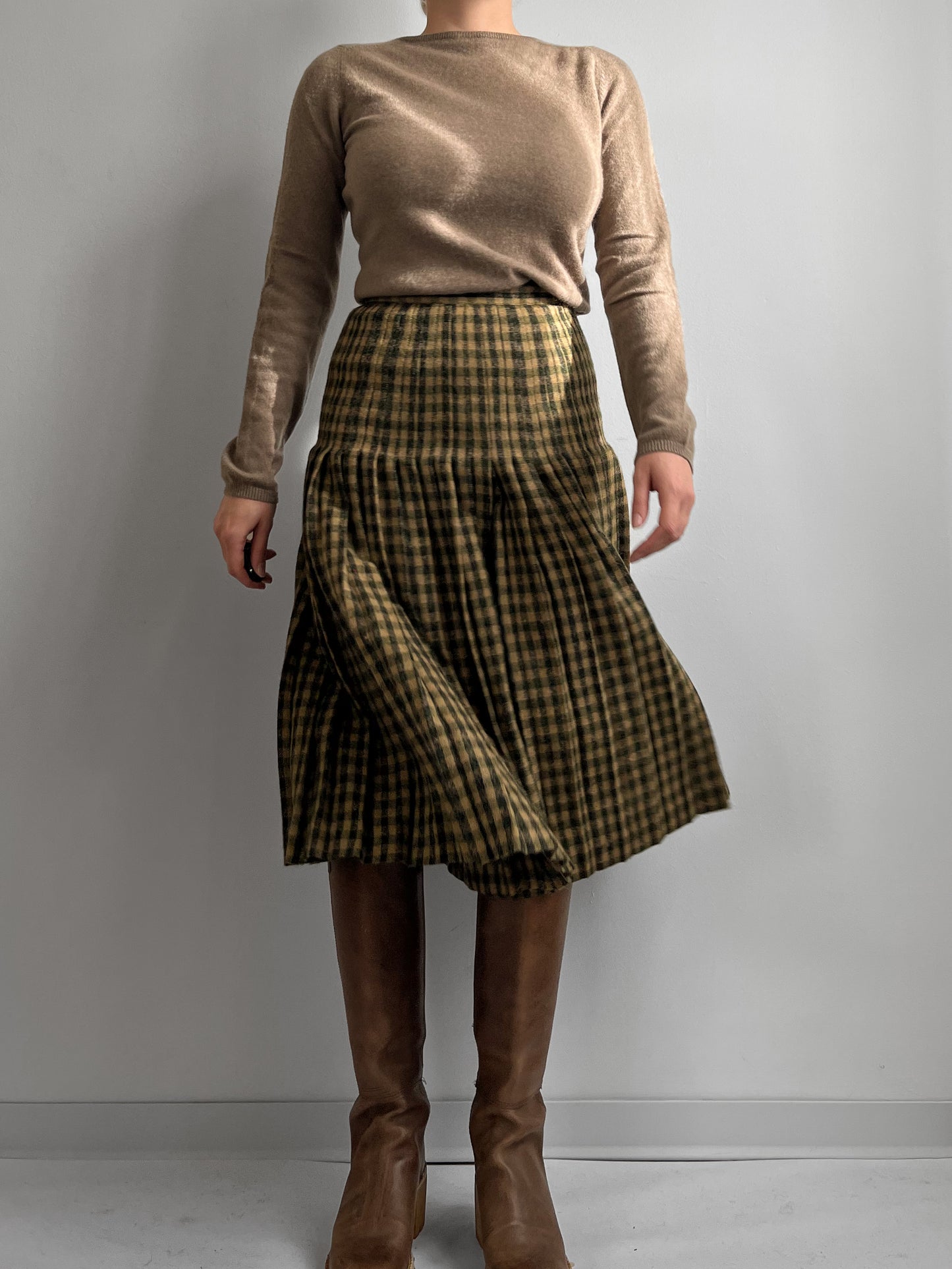 Vintage mohair and virgin wool skirt-pants