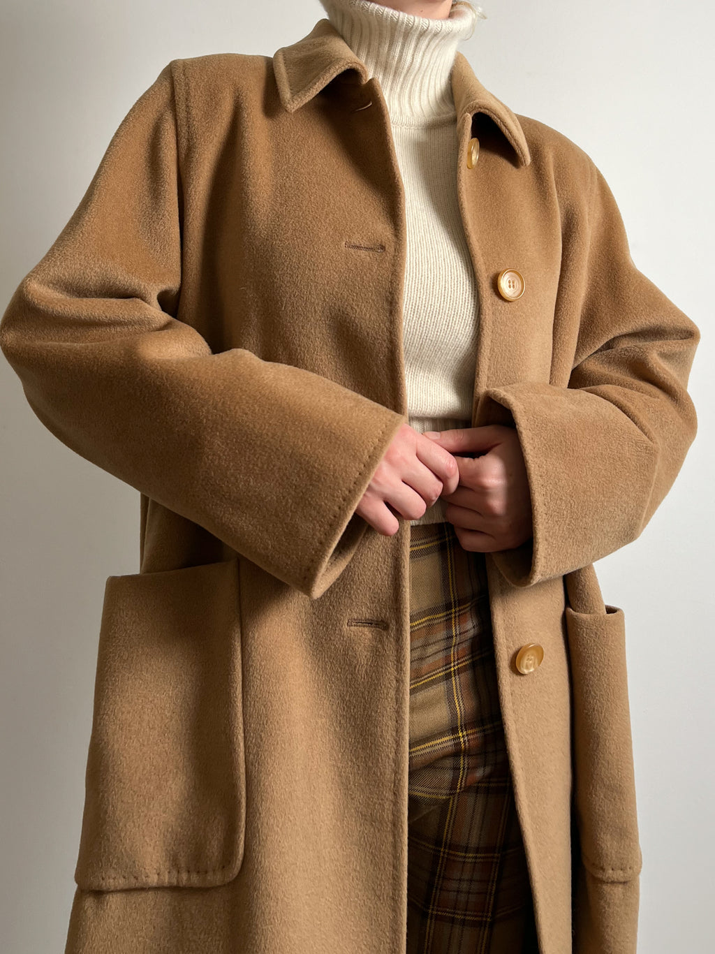 Marina Rinaldi wool and cashmere camel coat