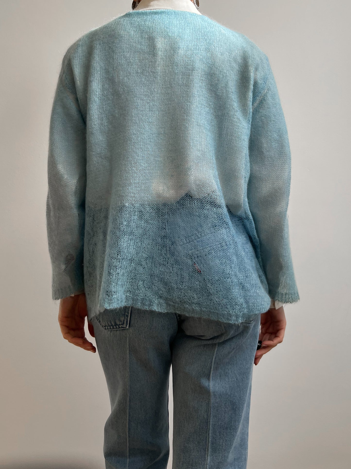 Maglione azzurro in mohair