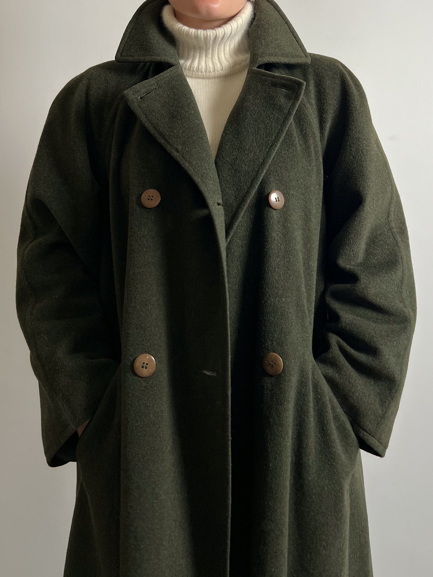 Loden pure wool green coat