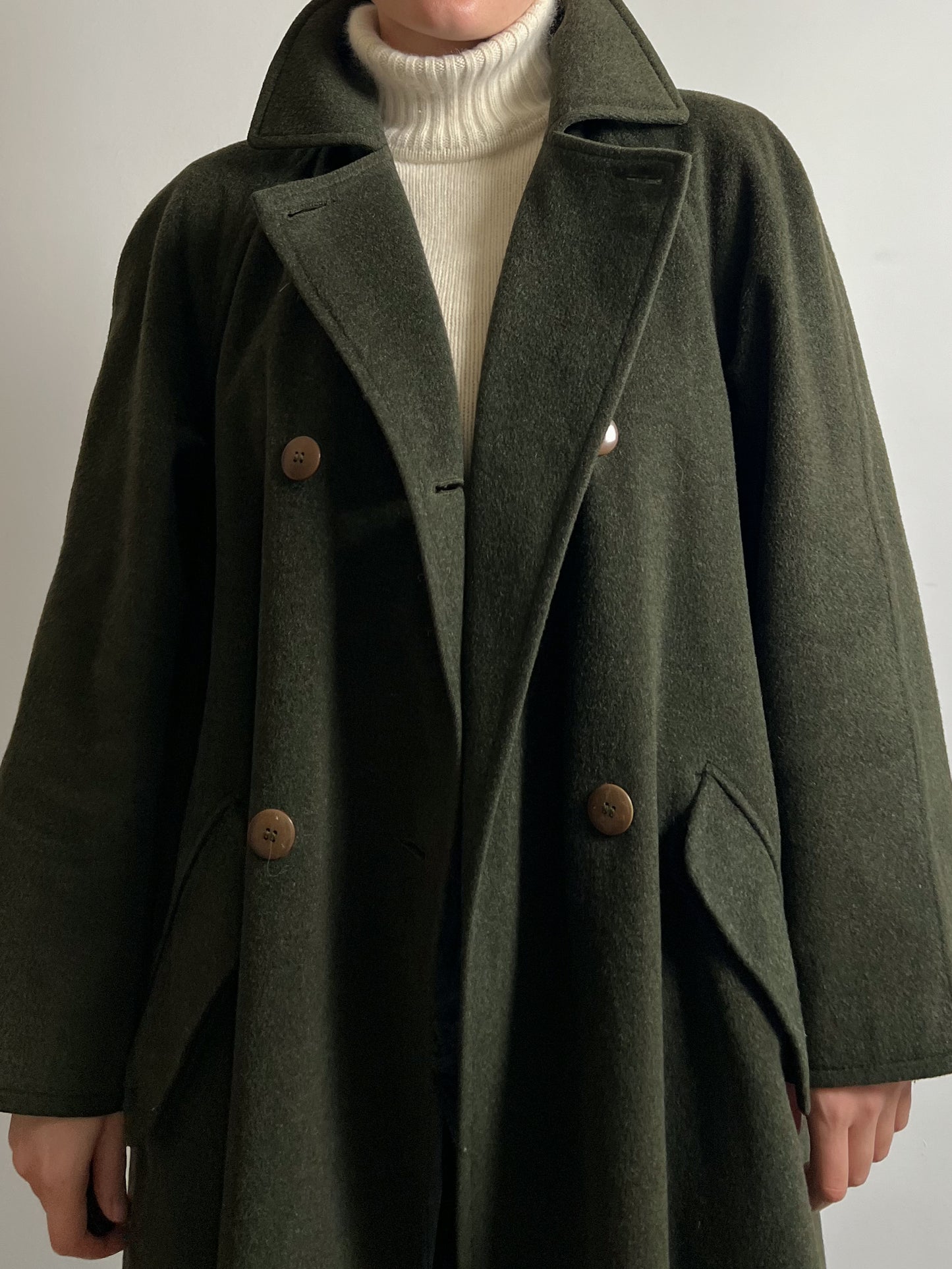 Loden pure wool green coat