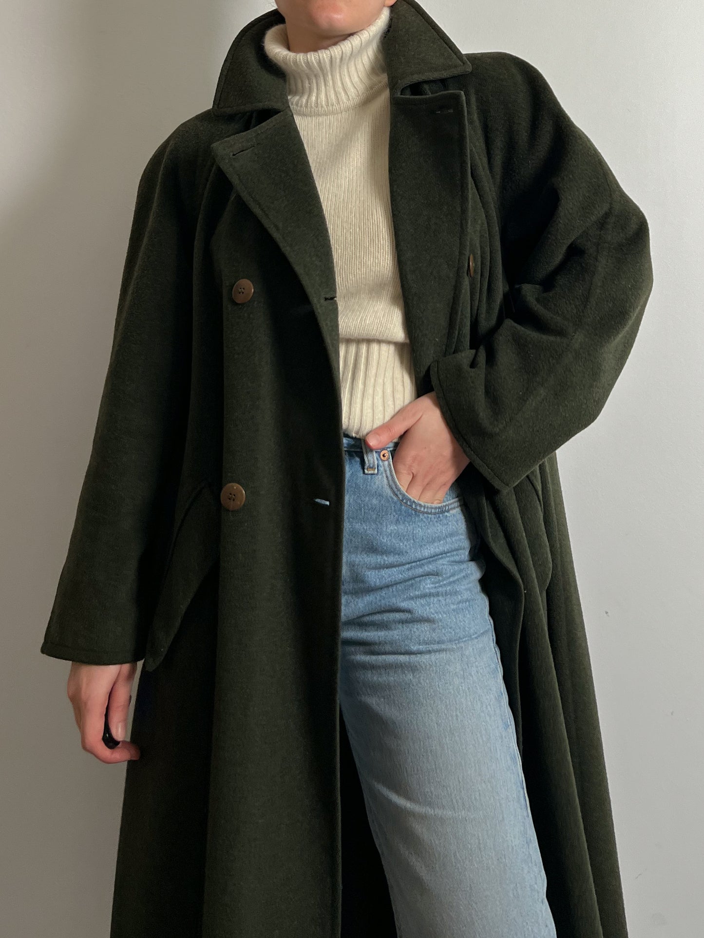 Loden pure wool green coat