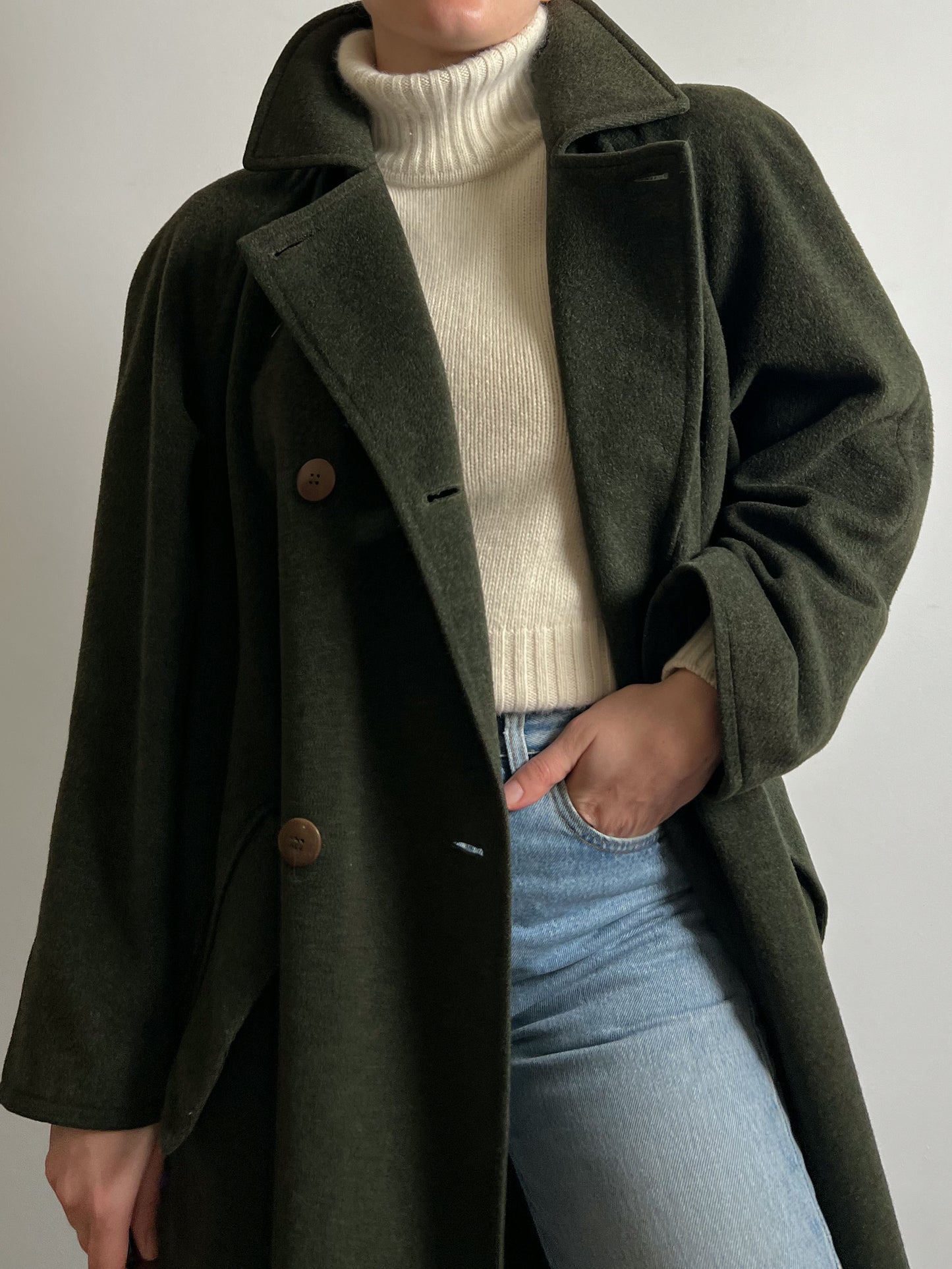 Loden pure wool green coat