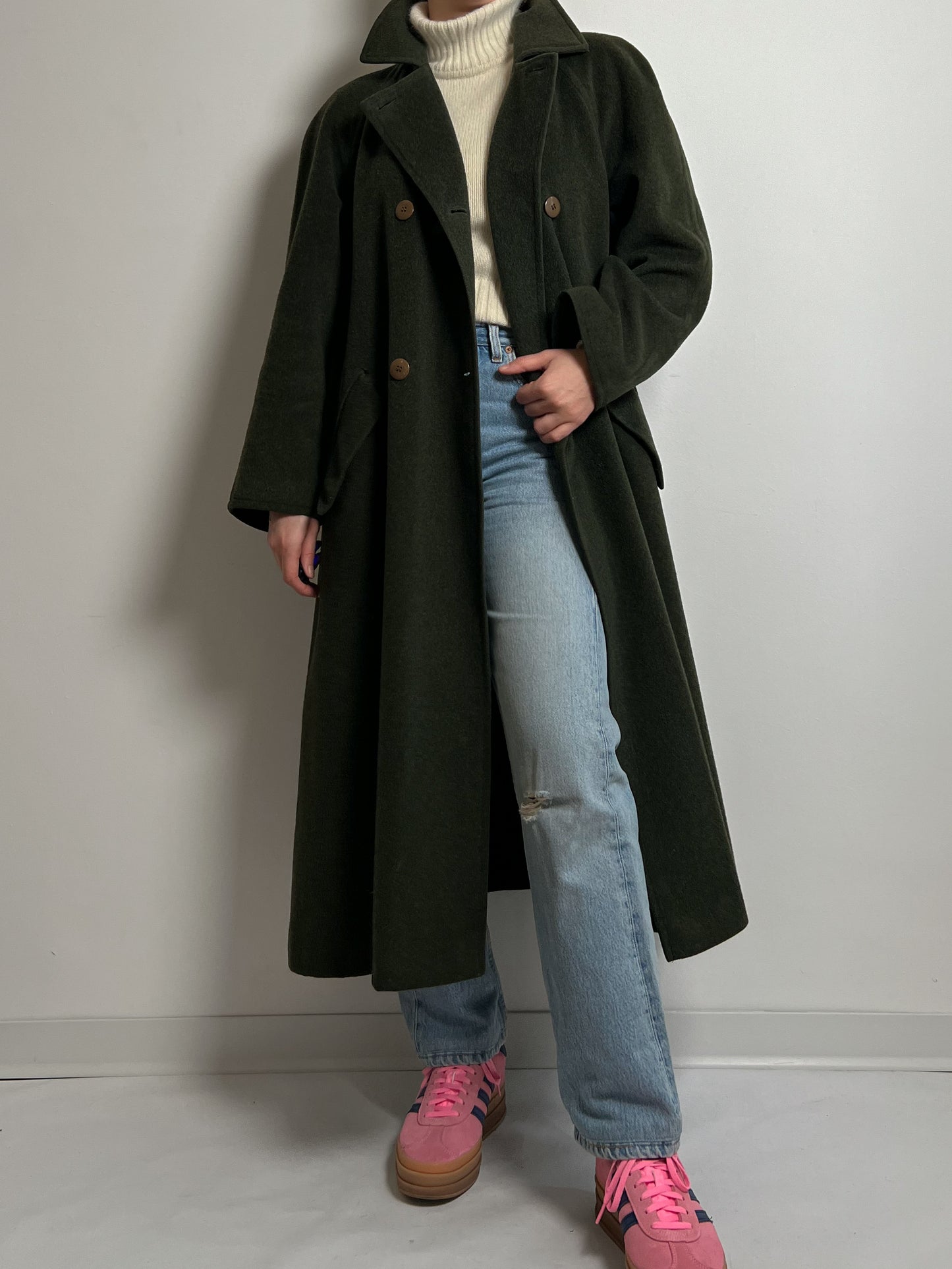 Loden pure wool green coat