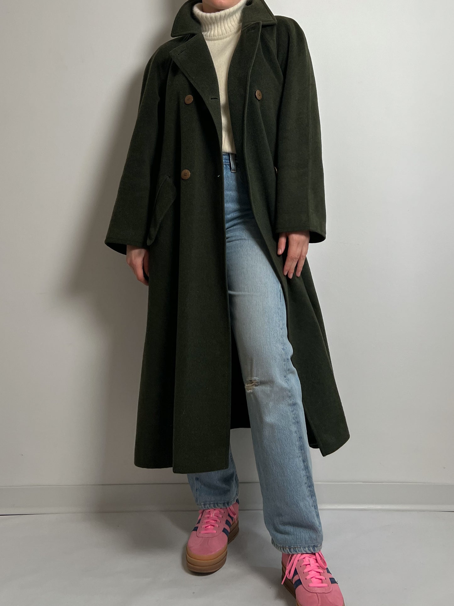 Loden pure wool green coat