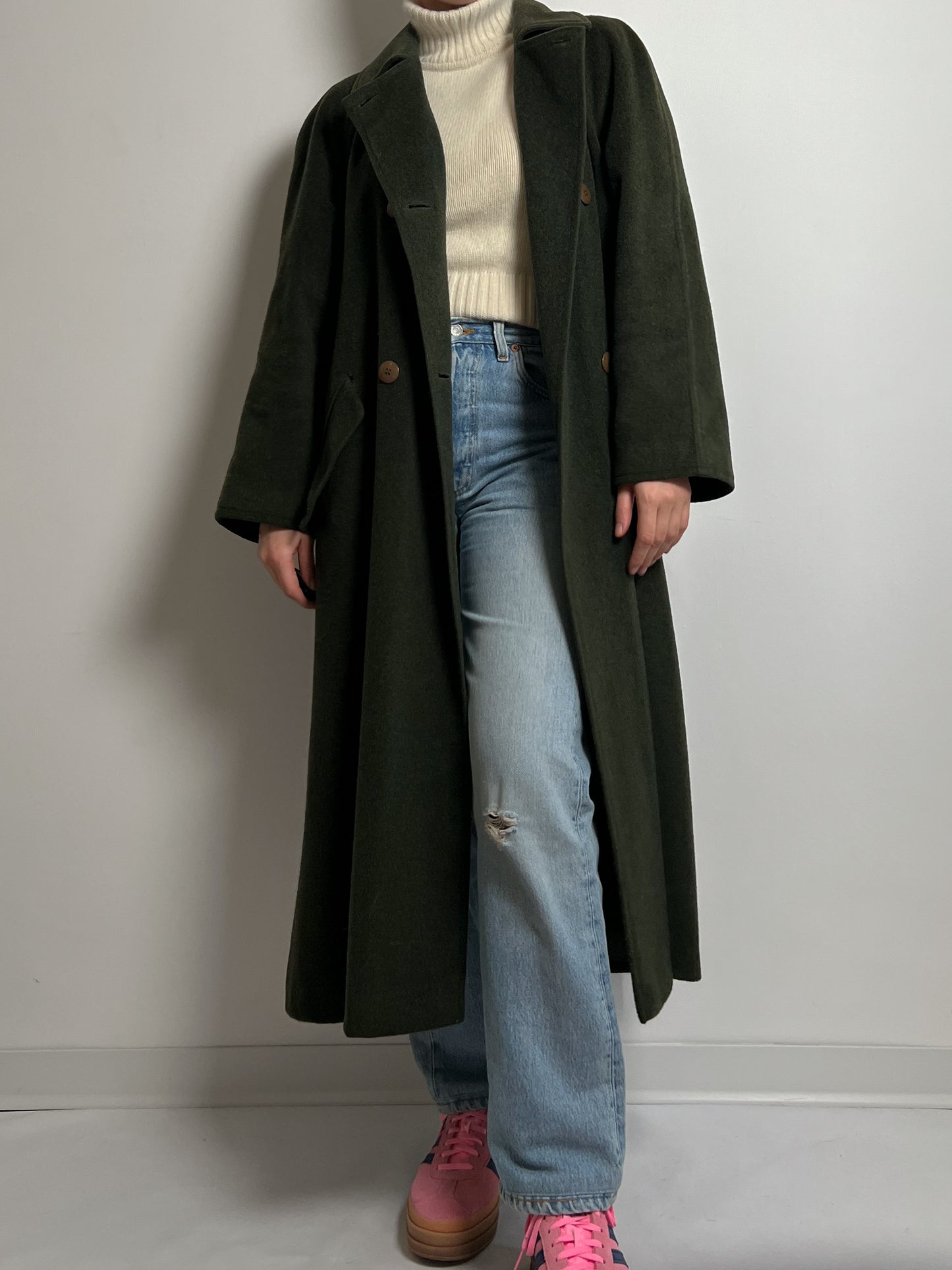 Loden pure wool green coat