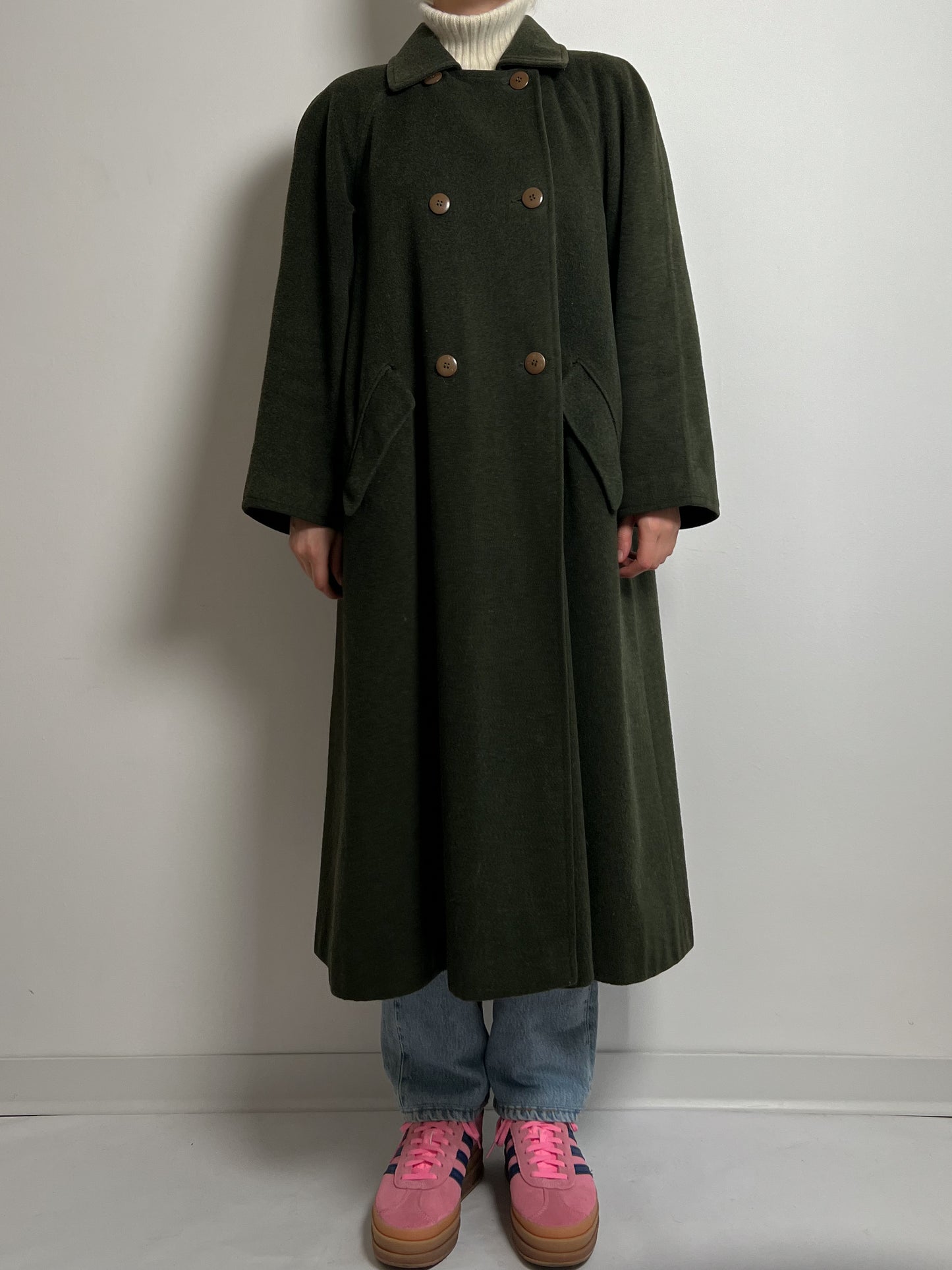 Loden pure wool green coat