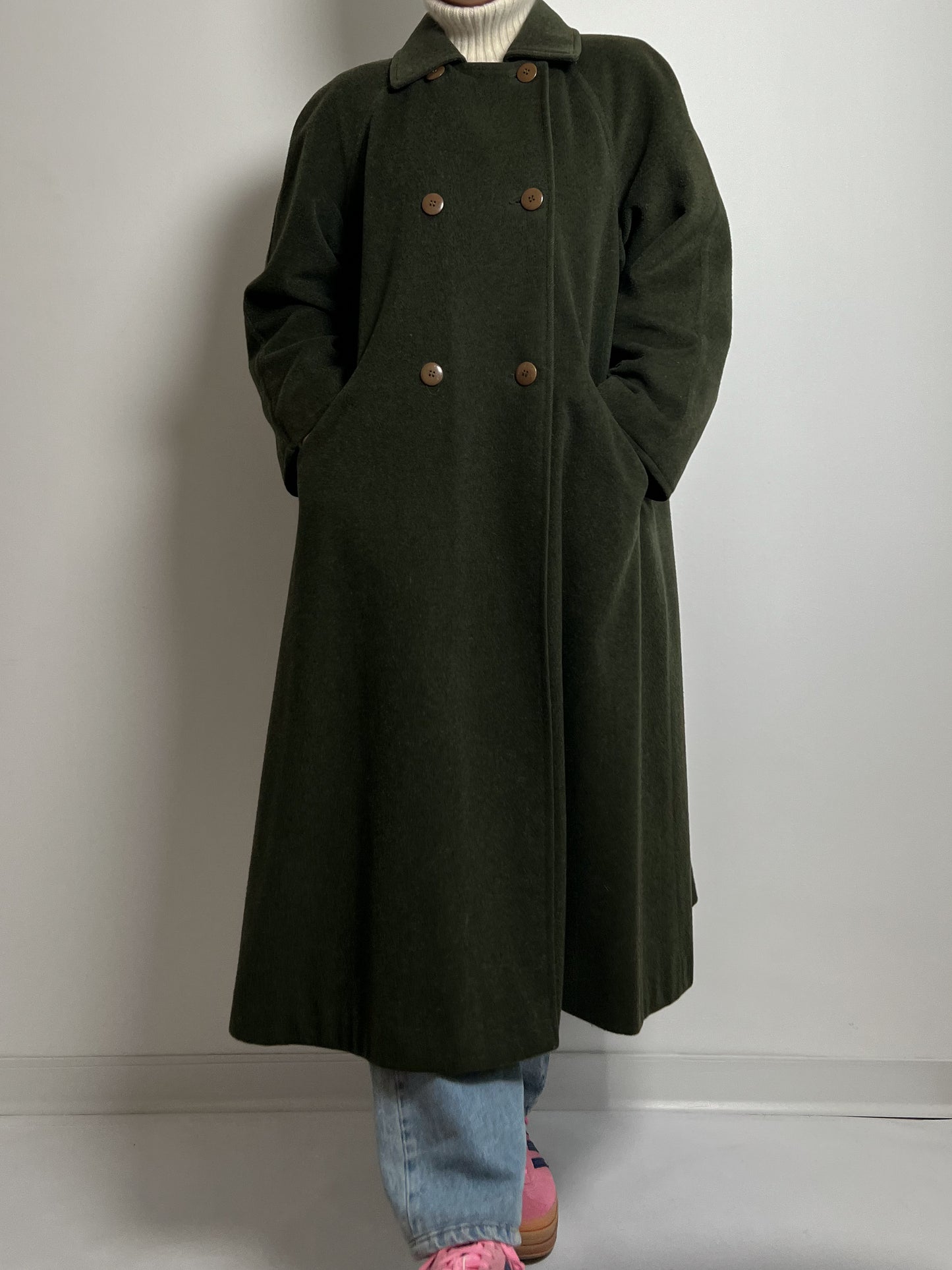 Loden pure wool green coat