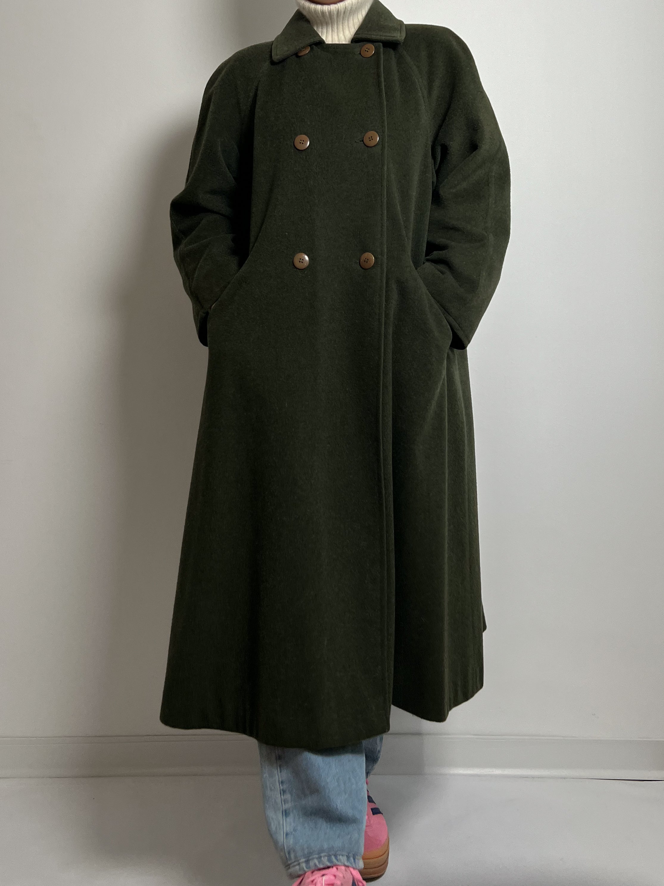 Loden pure wool green coat
