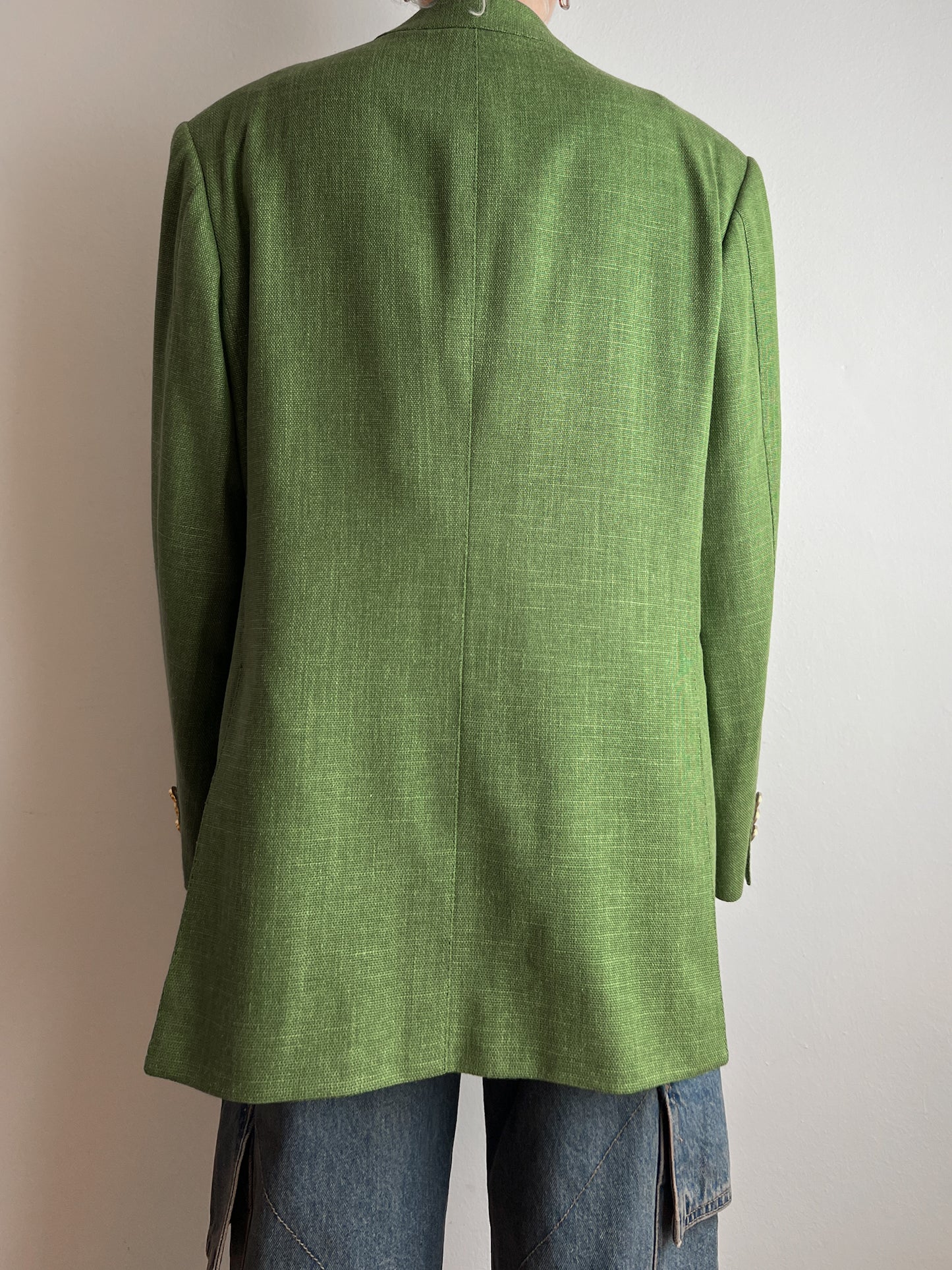 Linen blend green blazer